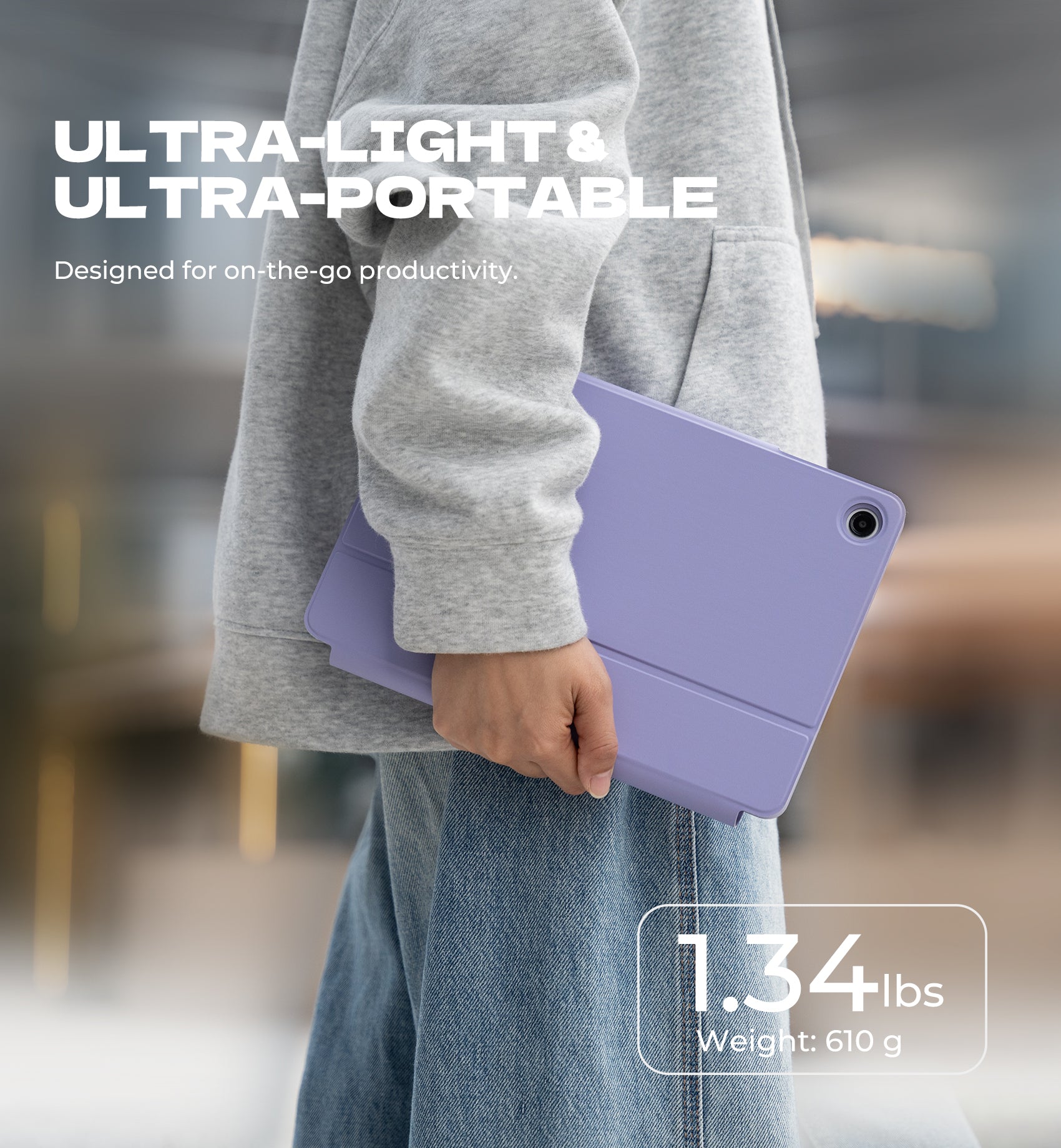 Dexnor Case for Samsung Galaxy Tab A9+ Plus 2023 with Keyboard Ultra-Light Magnetic Folio Keyboard Cover Multi-Touch Trackpad Backlit Stylus Holder