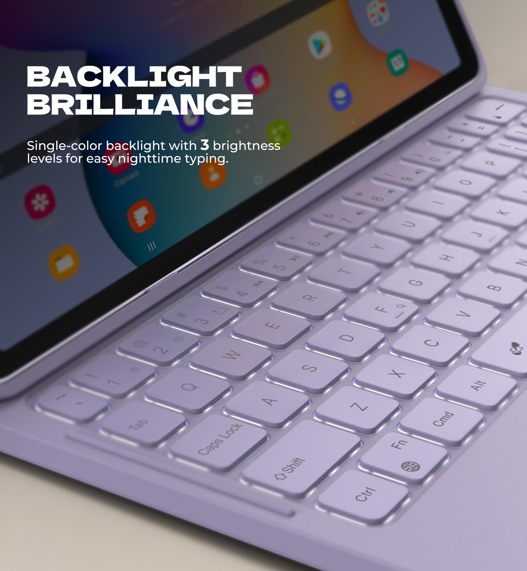 Dexnor Case for Samsung Galaxy Tab A9+ Plus 2023 with Keyboard Ultra-Light Magnetic Folio Keyboard Cover Multi-Touch Trackpad Backlit Stylus Holder