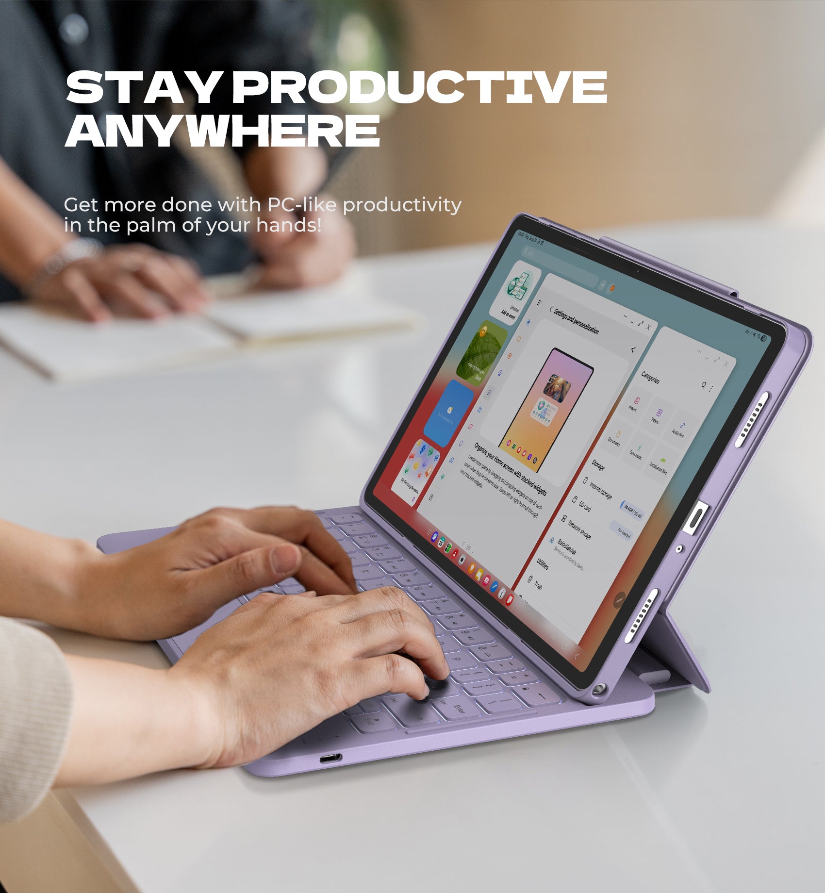 Dexnor Case for Samsung Galaxy Tab A9+ Plus 2023 with Keyboard Ultra-Light Magnetic Folio Keyboard Cover Multi-Touch Trackpad Backlit Stylus Holder