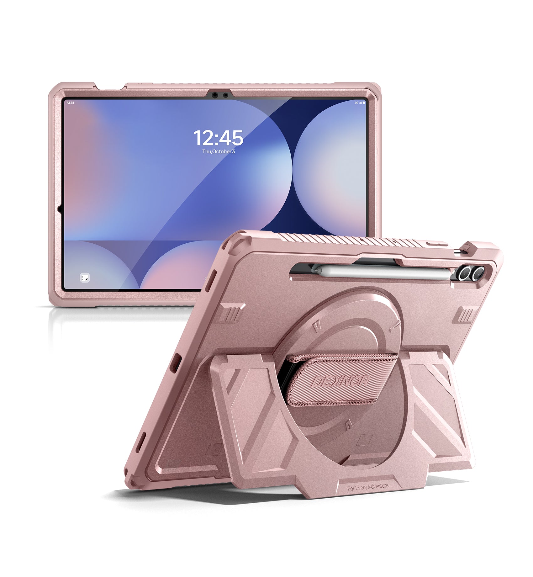Dexnor Case for Samsung Galaxy Tab S10 Plus 2024 12.4" Rugged Protective with 360° Rotating Hand Strap Stand Screen Protector S Pen Holder Shockproof Full Body Cover