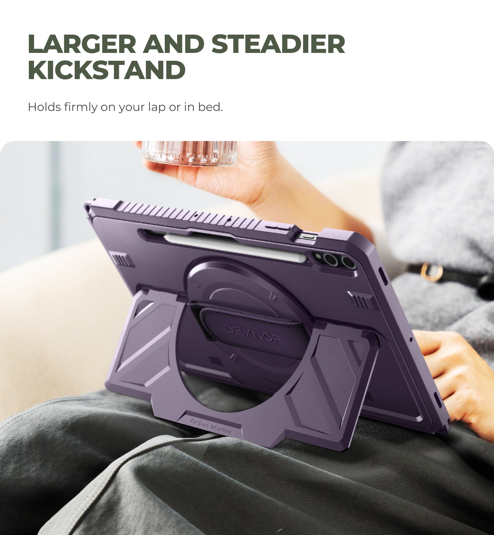 Dexnor Case for Samsung Galaxy Tab S10 Plus 2024 12.4" Rugged Protective with 360° Rotating Hand Strap Stand Screen Protector S Pen Holder Shockproof Full Body Cover