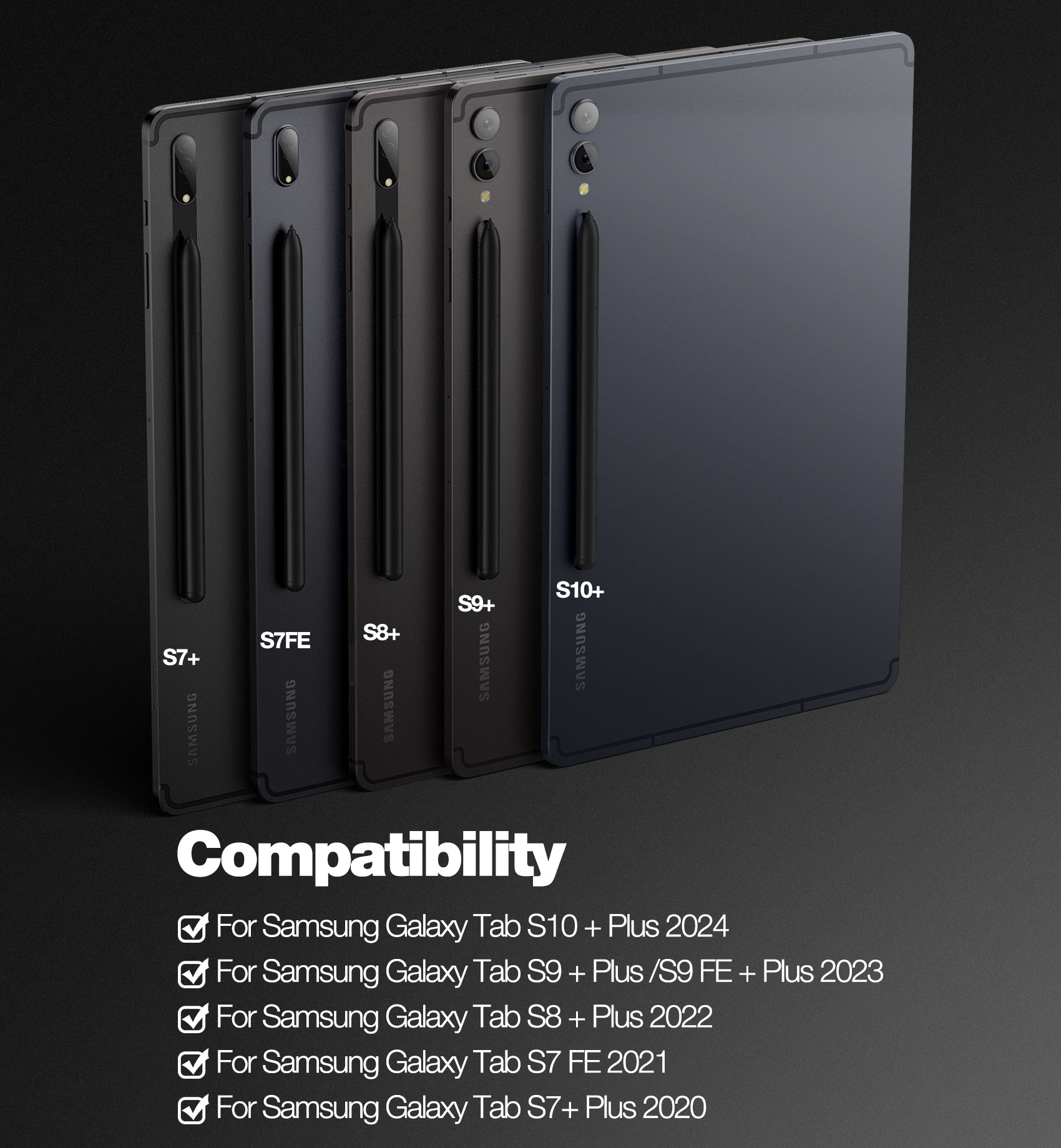 For Samsung Galaxy Tab S8 Plus/S7 FE (5G)/S7 Plus/S9 Plus/S9 FE Plus 12.4 Inch Case with Keyboard Floating Cantilever Magnetic Stand