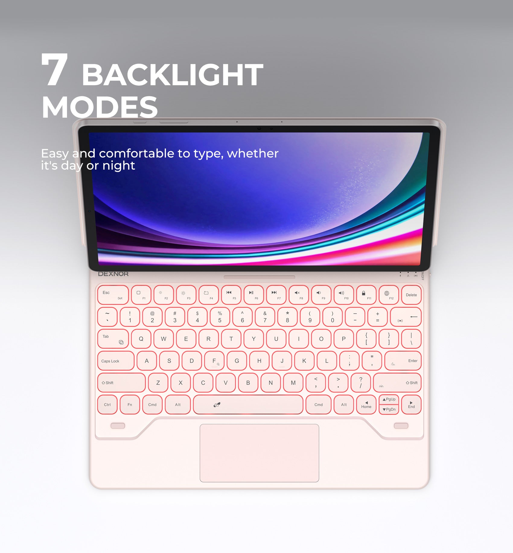 For Samsung Galaxy Tab S8 Plus/S7 FE (5G)/S7 Plus/S9 Plus/S9 FE Plus 12.4 Inch Case with Keyboard Floating Cantilever Magnetic Stand