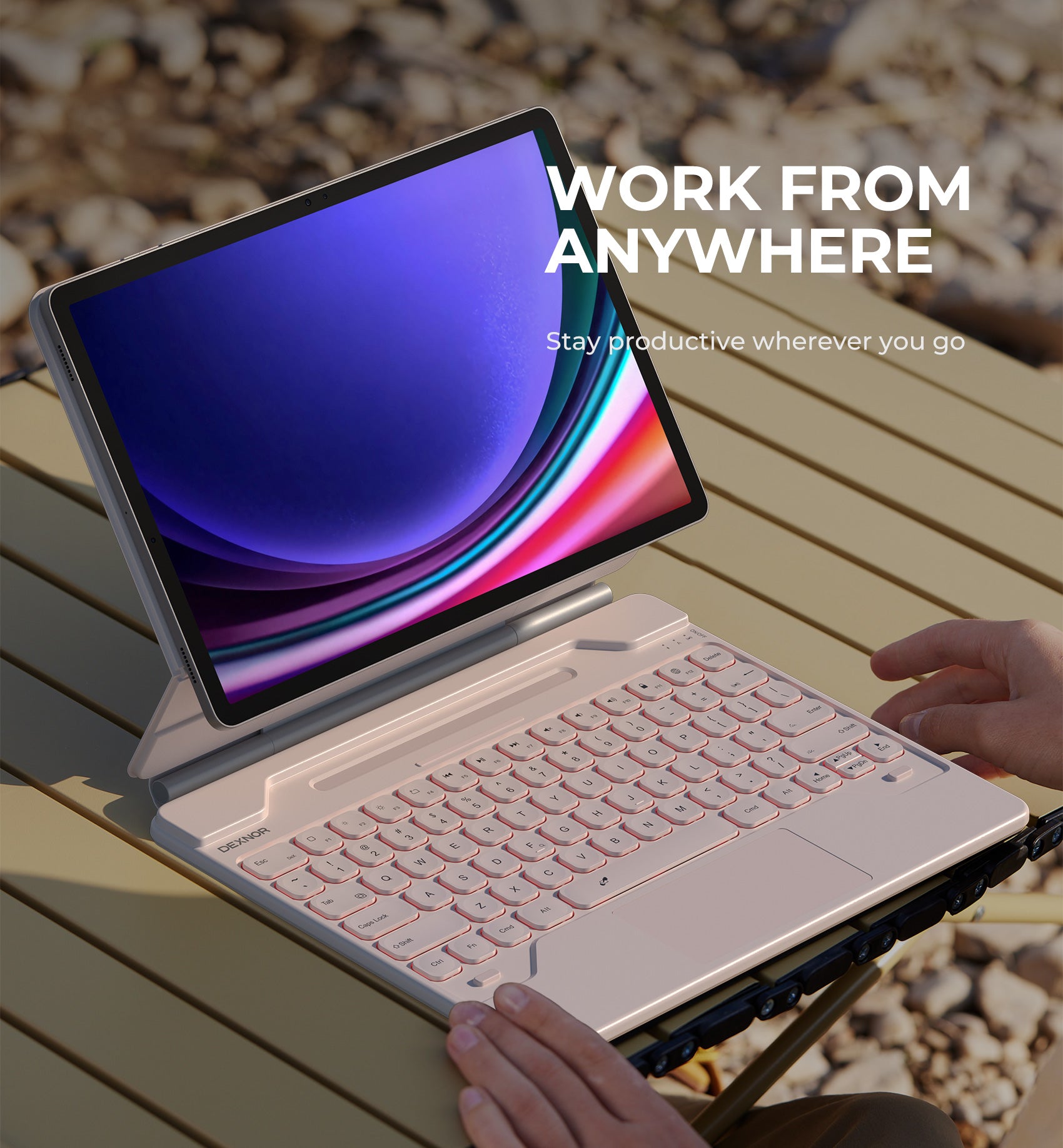 For Samsung Galaxy Tab S8 Plus/S7 FE (5G)/S7 Plus/S9 Plus/S9 FE Plus 12.4 Inch Case with Keyboard Floating Cantilever Magnetic Stand