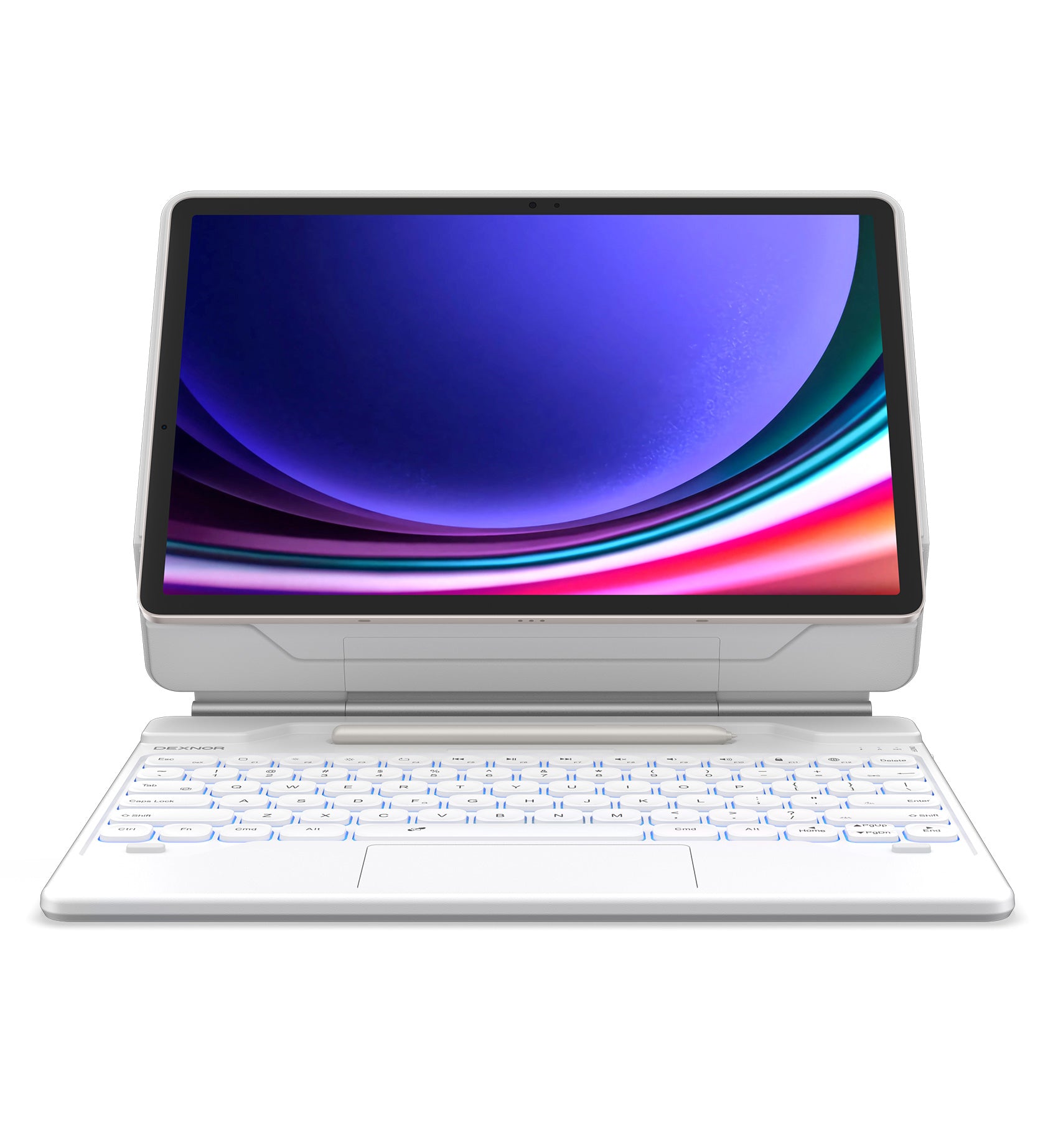 For Samsung Galaxy Tab S8 Plus/S7 FE (5G)/S7 Plus/S9 Plus/S9 FE Plus 12.4 Inch Case with Keyboard Floating Cantilever Magnetic Stand