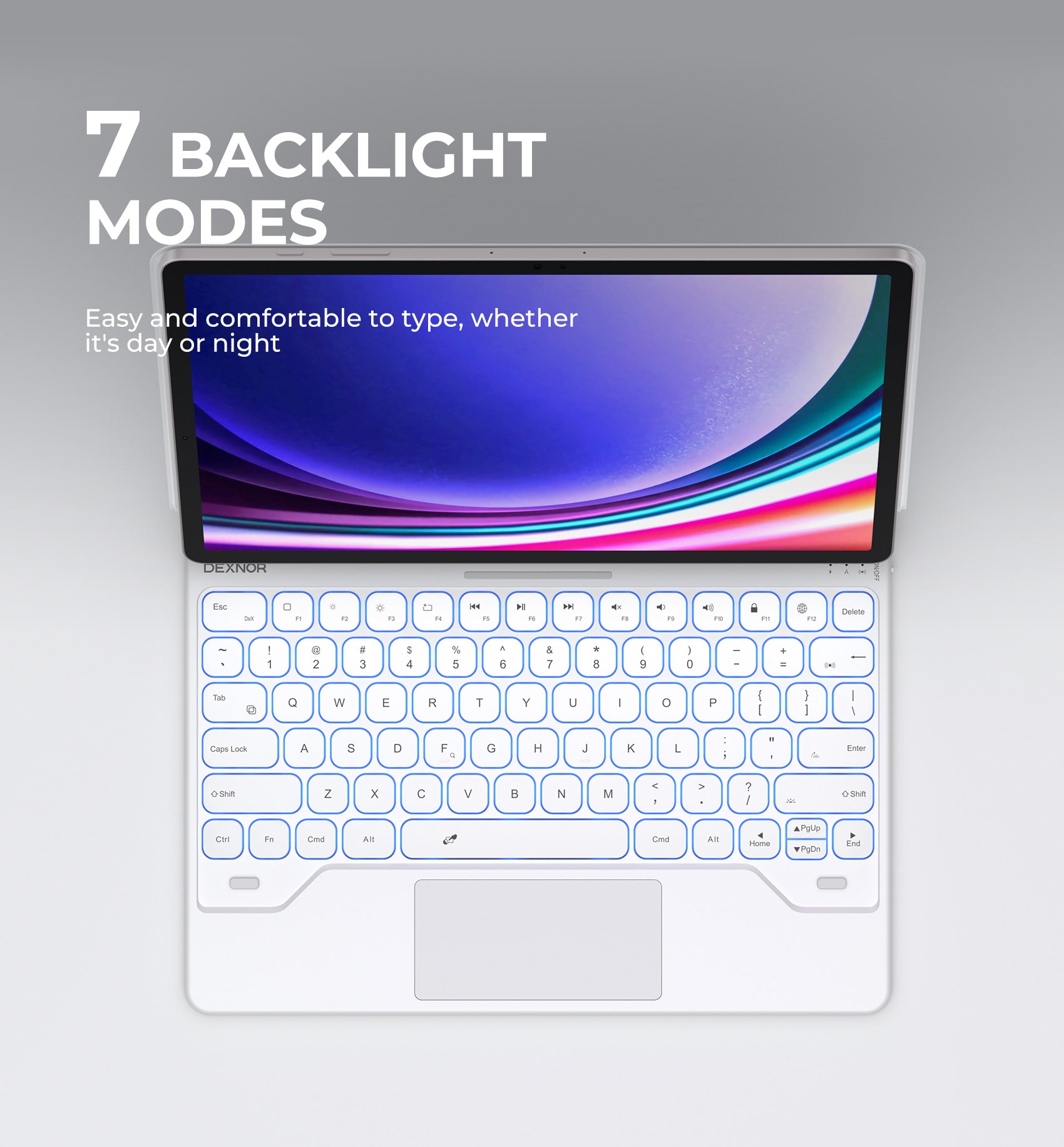 For Samsung Galaxy Tab S8 Plus/S7 FE (5G)/S7 Plus/S9 Plus/S9 FE Plus 12.4 Inch Case with Keyboard Floating Cantilever Magnetic Stand