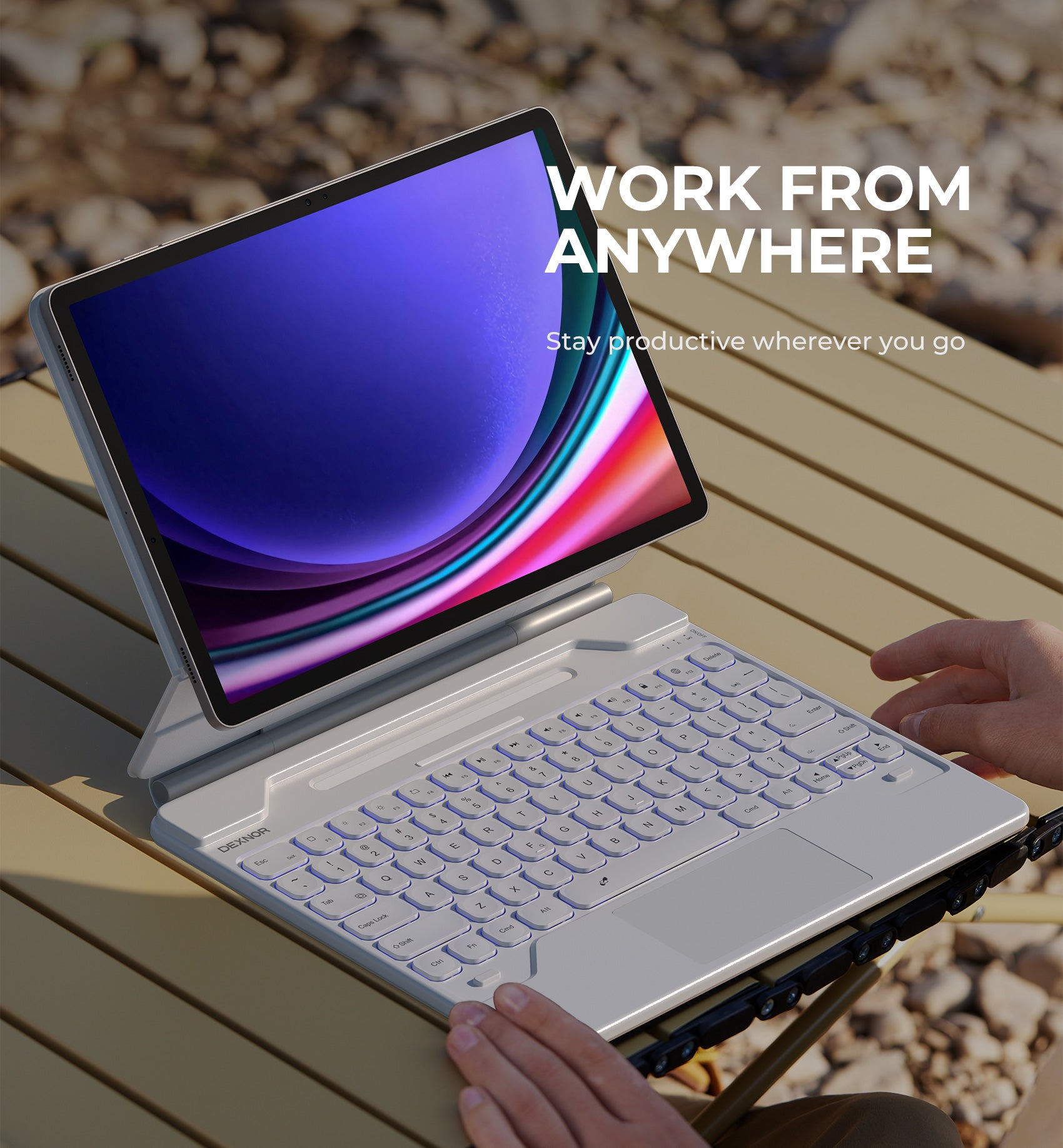 For Samsung Galaxy Tab S8 Plus/S7 FE (5G)/S7 Plus/S9 Plus/S9 FE Plus 12.4 Inch Case with Keyboard Floating Cantilever Magnetic Stand