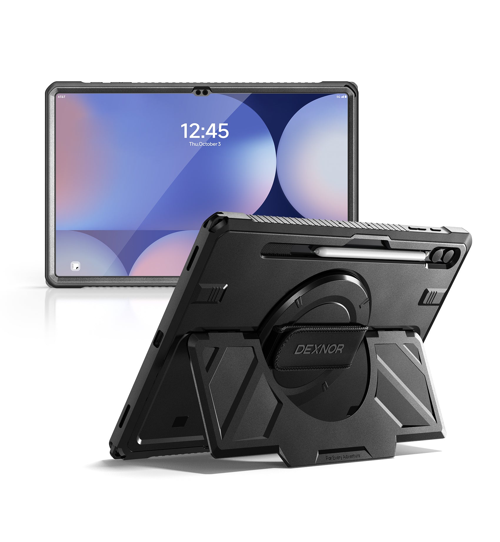 Dexnor Case for Samsung Galaxy Tab S10 Ultra 14.6 inch Rugged Protective with 360° Rotating Hand Strap Large Stand Screen Protector S Pen Holder Full Body Cover