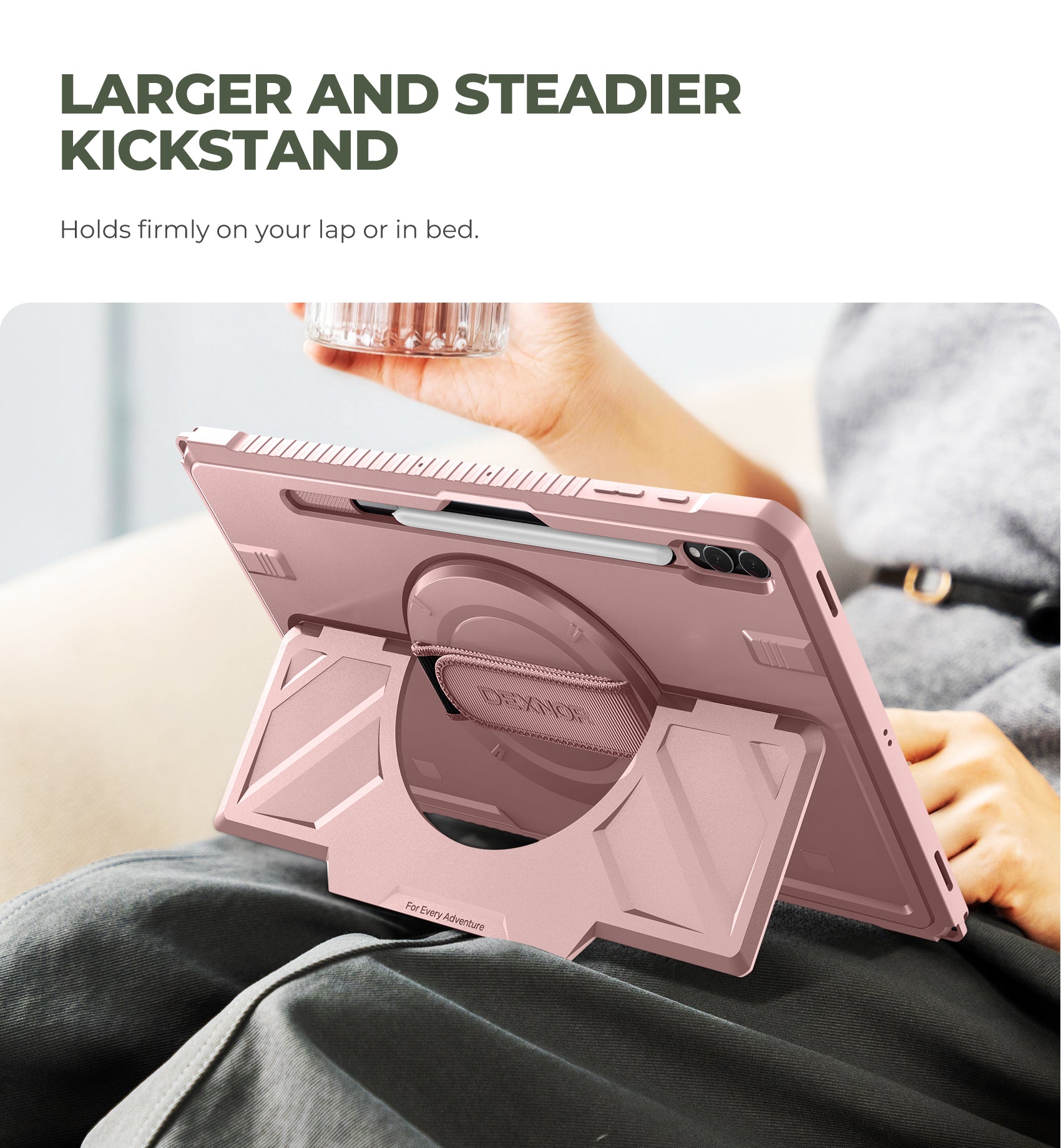 Dexnor Case for Samsung Galaxy Tab S10 Ultra 14.6 inch Rugged Protective with 360° Rotating Hand Strap Large Stand Screen Protector S Pen Holder Full Body Cover