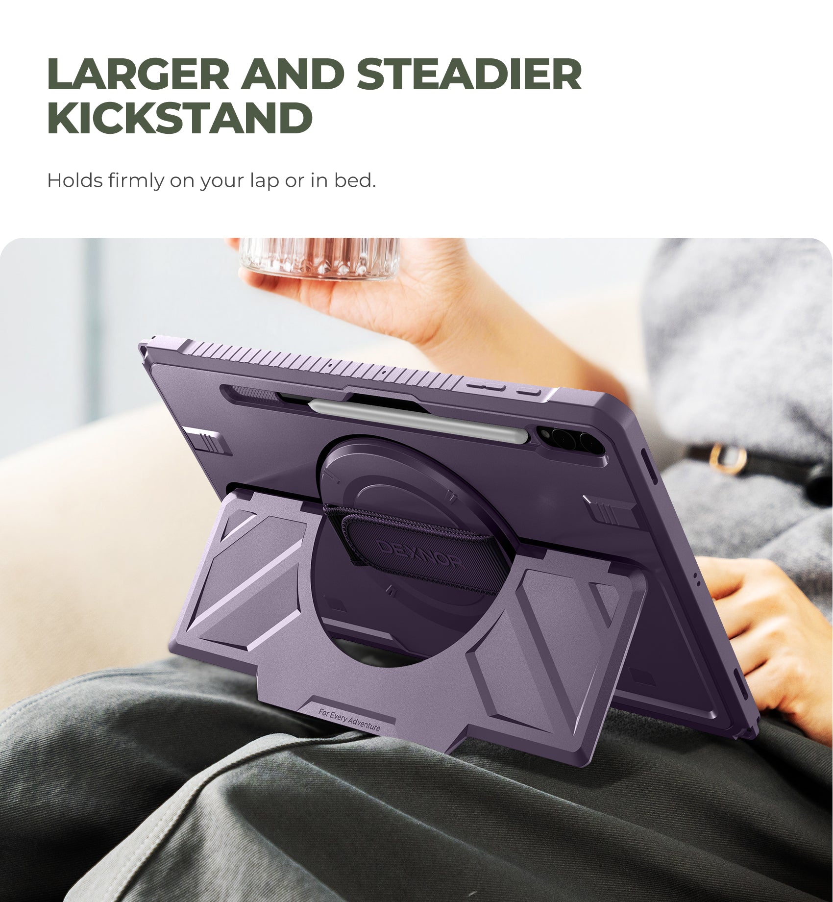 Dexnor Case for Samsung Galaxy Tab S10 Ultra 14.6 inch Rugged Protective with 360° Rotating Hand Strap Large Stand Screen Protector S Pen Holder Full Body Cover