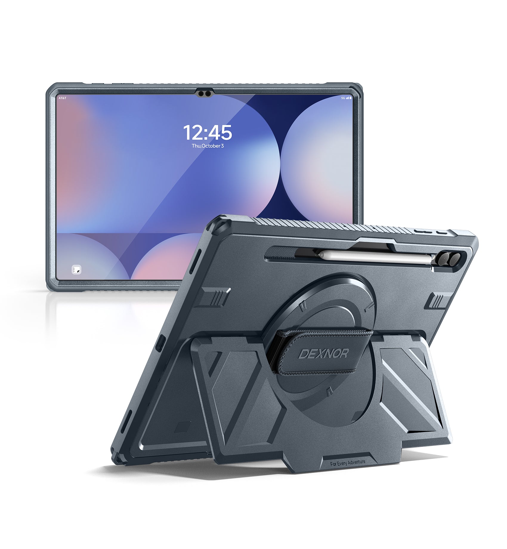 Dexnor Case for Samsung Galaxy Tab S8 Ultra 14.6 inch Rugged Protective with 360° Rotating Hand Strap Large Stand Screen Protector S Pen Holder Full Body Cover