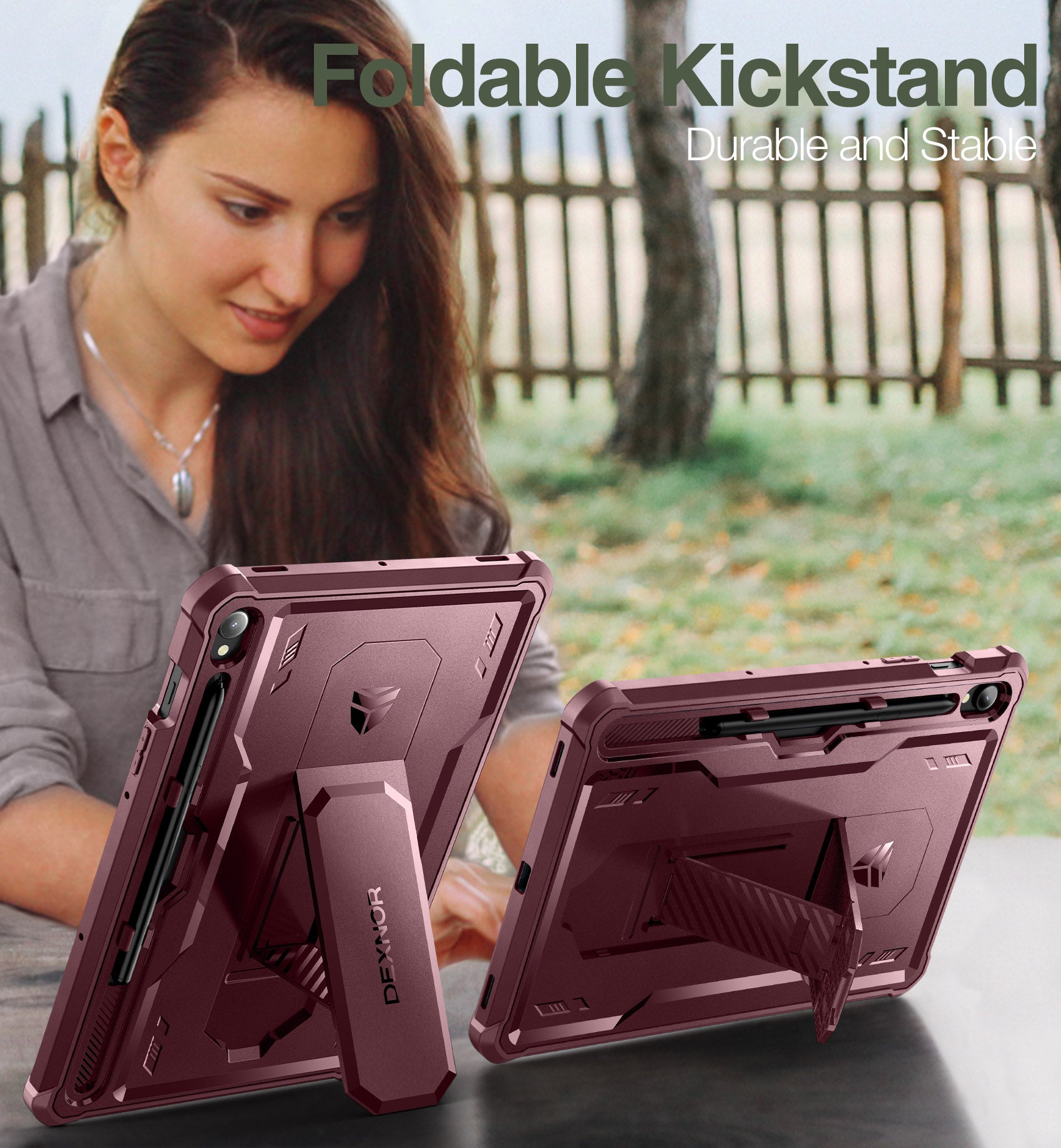 Dexnor Case for Samsung Galaxy Tab S9 11 Inch 2023 Built in Screen Protector Kickstand with Pen Holder Heavy Duty Shockproof Full Body Protective Cover
