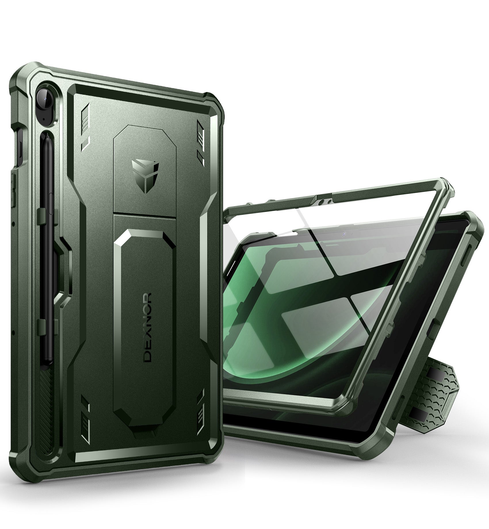 Dexnor Case for Samsung Galaxy Tab S9 FE 10.9 Inch 2023 Built in Screen Protector Kickstand with Pen Holder Heavy Duty Full Body Cover