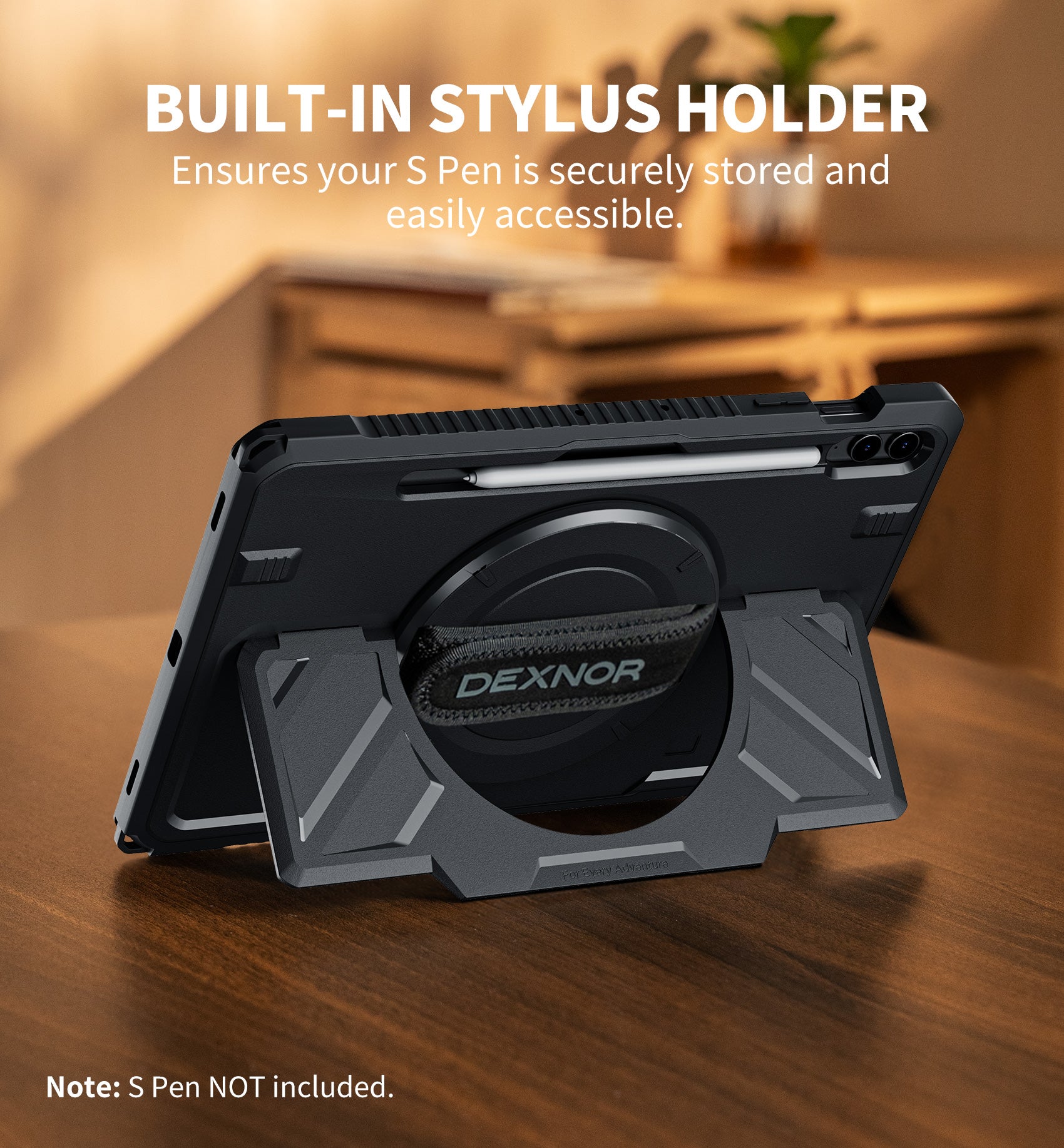 Dexnor Case for Samsung Galaxy Tab S9 FE Plus 2023 12.4 inch Rugged Protective with 360° Rotating Hand Strap Stand Screen Protector S Pen Holder Shockproof Full Body Bumper Cover