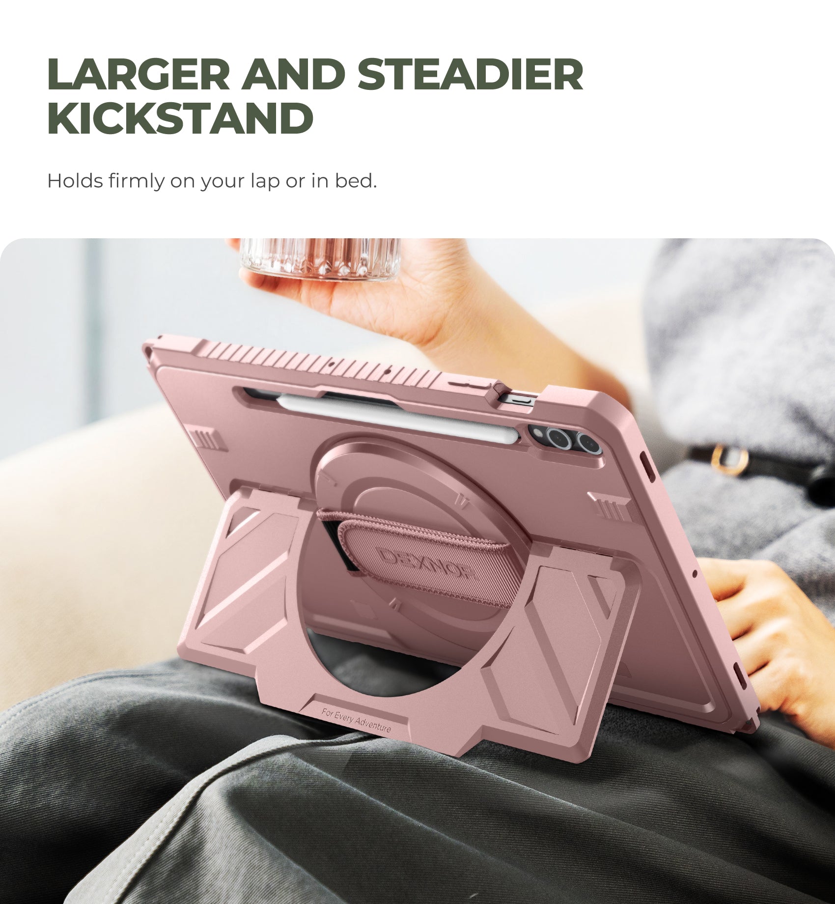 Dexnor Case for Samsung Galaxy Tab S9 Plus 2023 12.4 Inch Rugged Protective with 360° Rotating Hand Strap Stand Screen Protector S Pen Holder Shockproof Full Body Cover