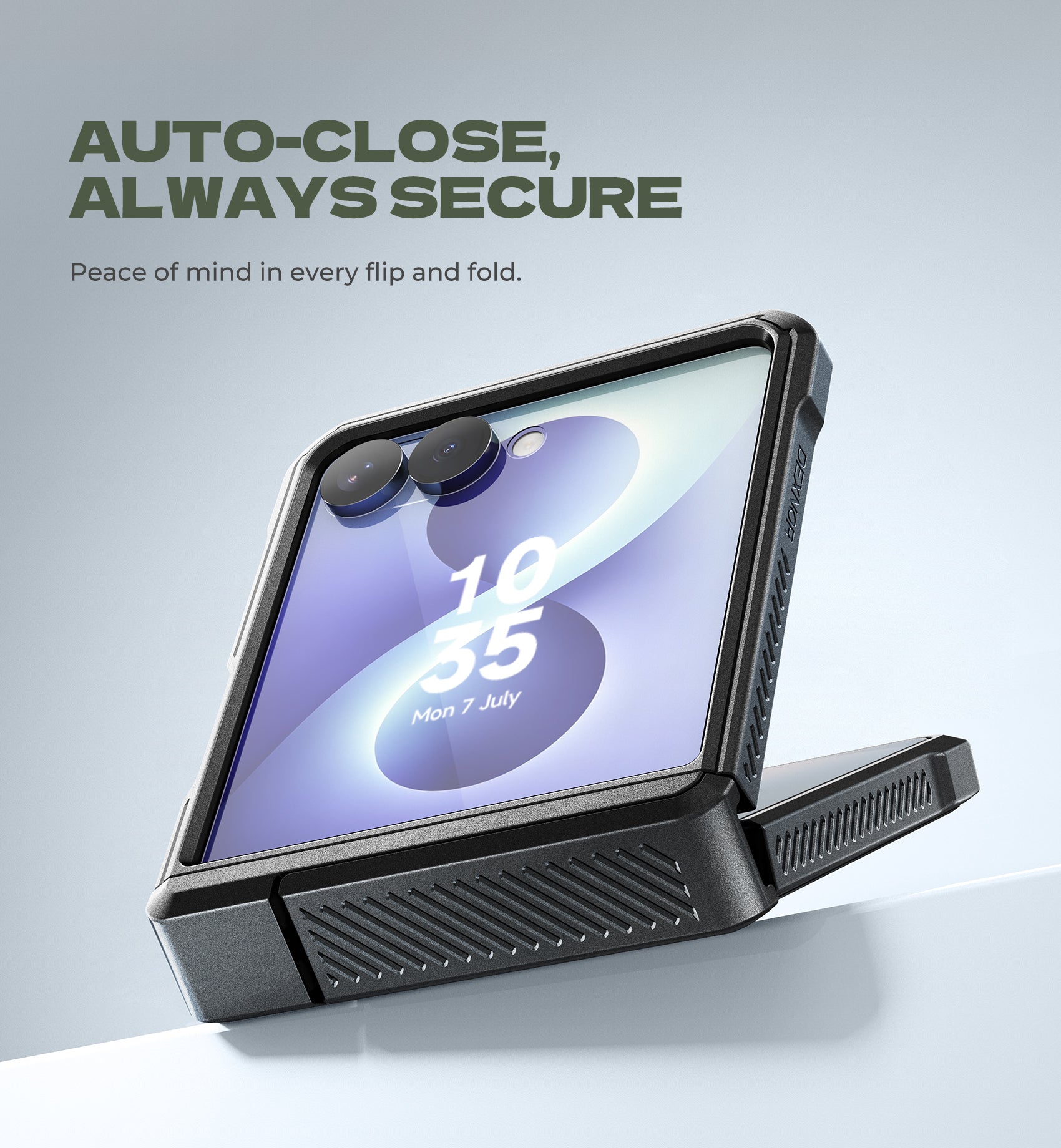 Dexnor Case for Samsung Galaxy Z Flip 8 with Dual Kickstands Auto-Close Hinge Protection Screen Protector Full-Body Rugged Shockproof Protective Cover Heavy-Duty Bumper