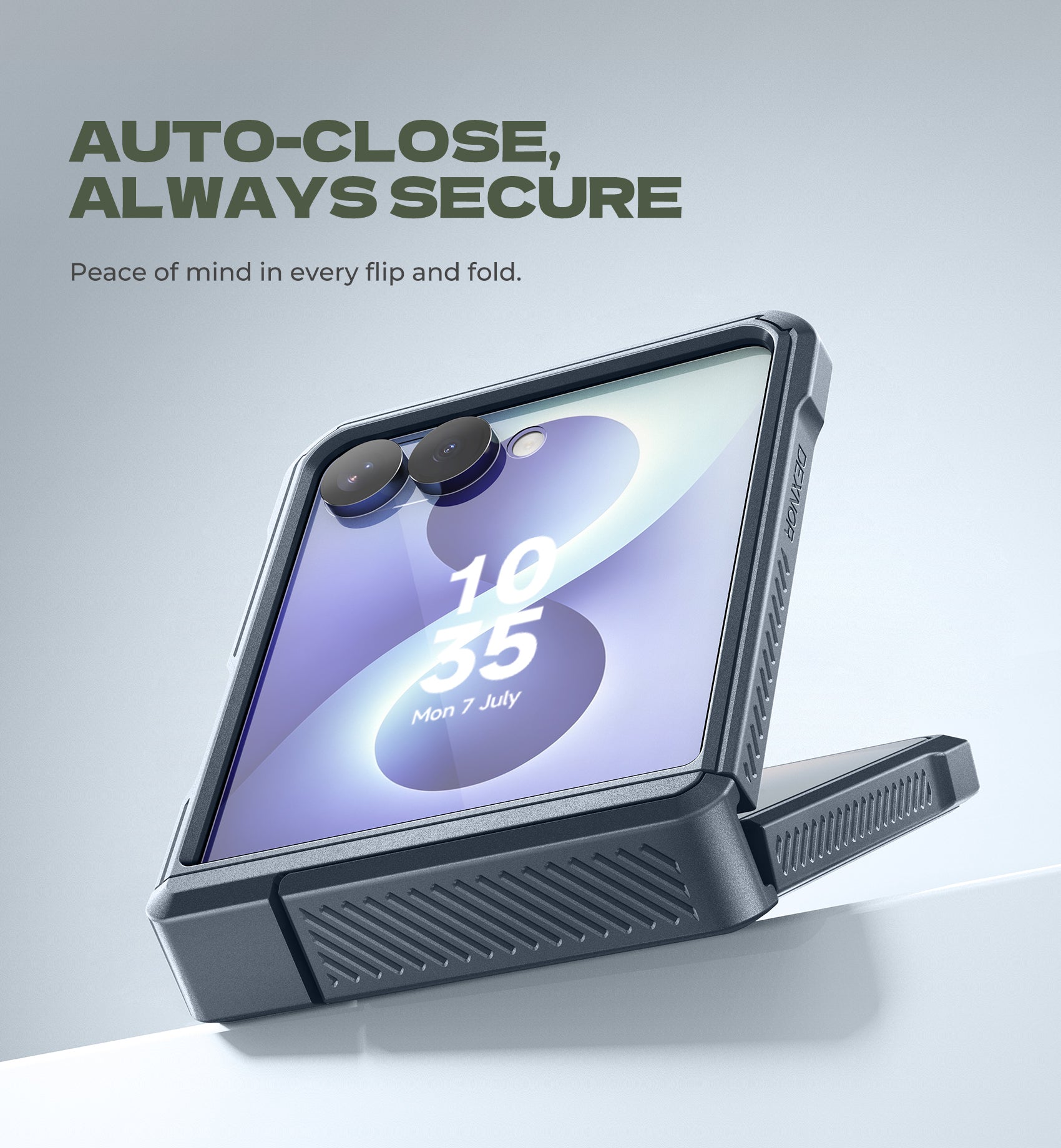 Dexnor Case for Samsung Galaxy Z Flip 8 with Dual Kickstands Auto-Close Hinge Protection Screen Protector Full-Body Rugged Shockproof Protective Cover Heavy-Duty Bumper