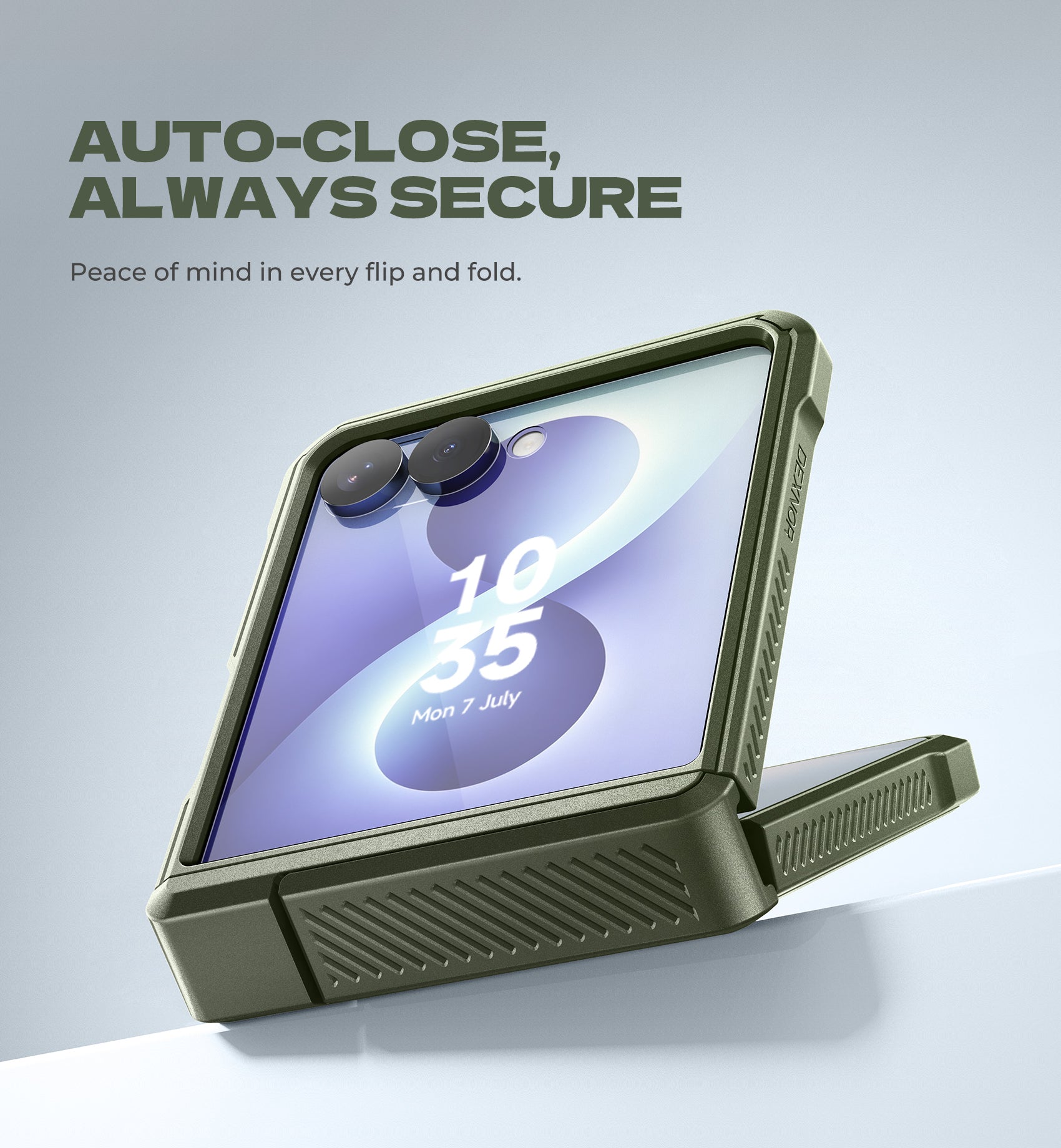 Dexnor Case for Samsung Galaxy Z Flip 8 with Dual Kickstands Auto-Close Hinge Protection Screen Protector Full-Body Rugged Shockproof Protective Cover Heavy-Duty Bumper