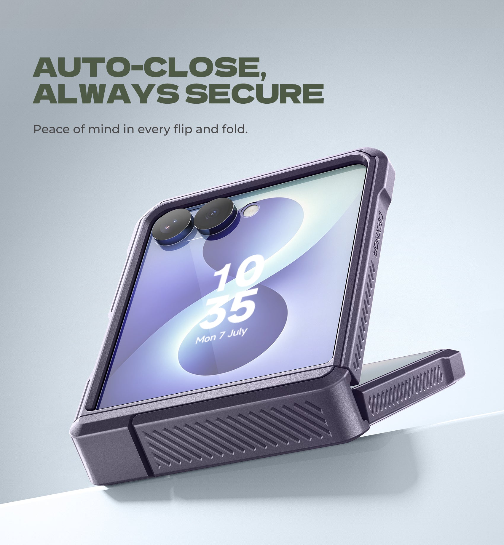 Dexnor Case for Samsung Galaxy Z Flip 8 with Dual Kickstands Auto-Close Hinge Protection Screen Protector Full-Body Rugged Shockproof Protective Cover Heavy-Duty Bumper