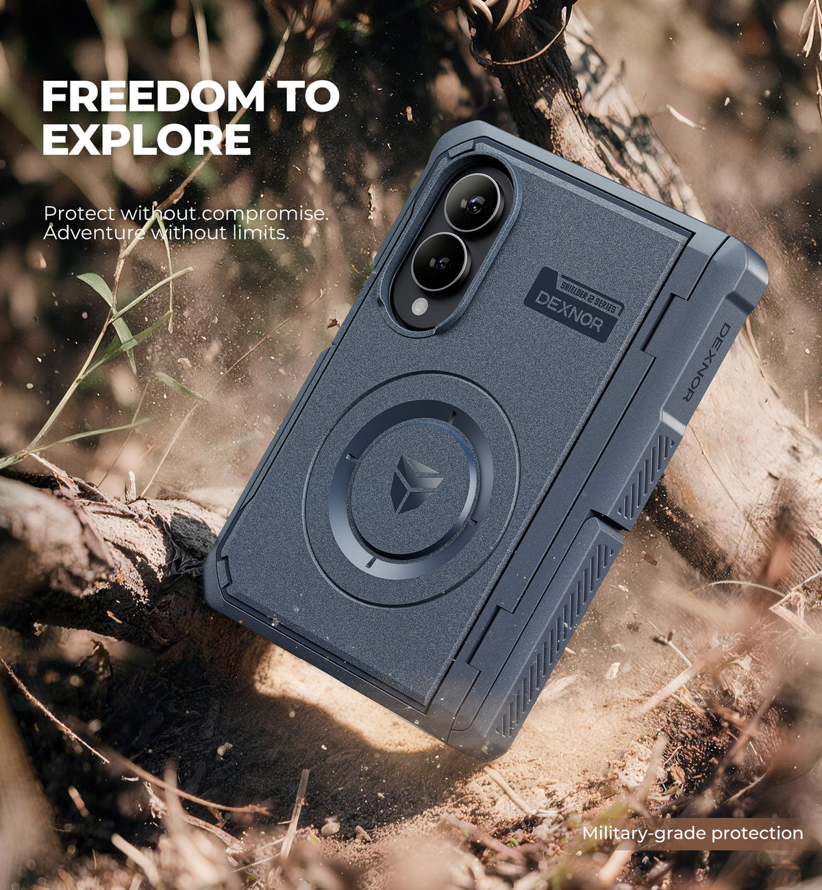 Dexnor Case for Samsung Galaxy Z Fold 8 Compatible with MagSafe Built-in Kickstands Screen Protector Hinge Protection Full-body Rugged Protective Cover