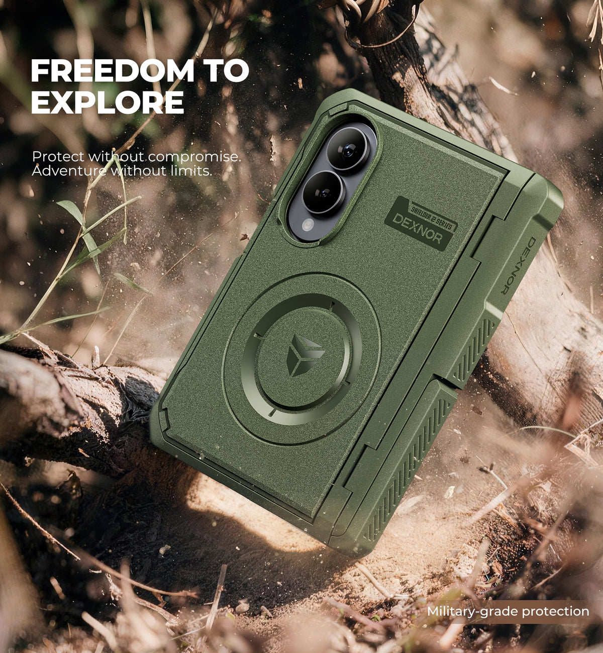 Dexnor Case for Samsung Galaxy Z Fold 8 Compatible with MagSafe Built-in Kickstands Screen Protector Hinge Protection Full-body Rugged Protective Cover