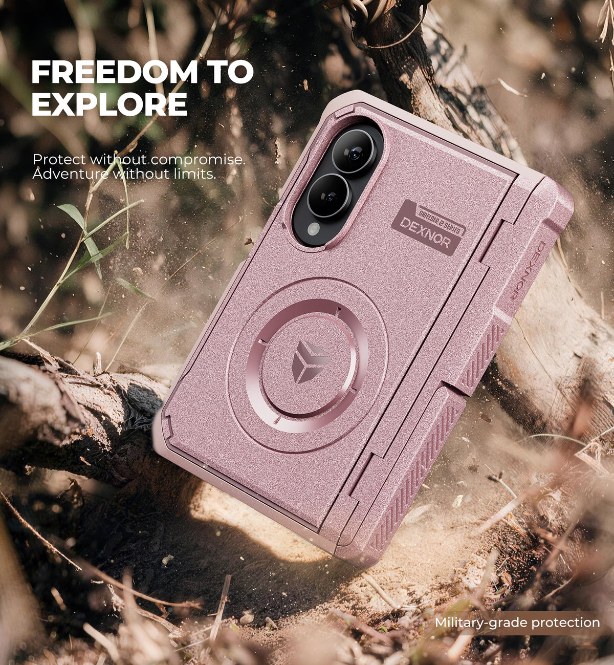 Dexnor Case for Samsung Galaxy Z Fold 8 Compatible with MagSafe Built-in Kickstands Screen Protector Hinge Protection Full-body Rugged Protective Cover