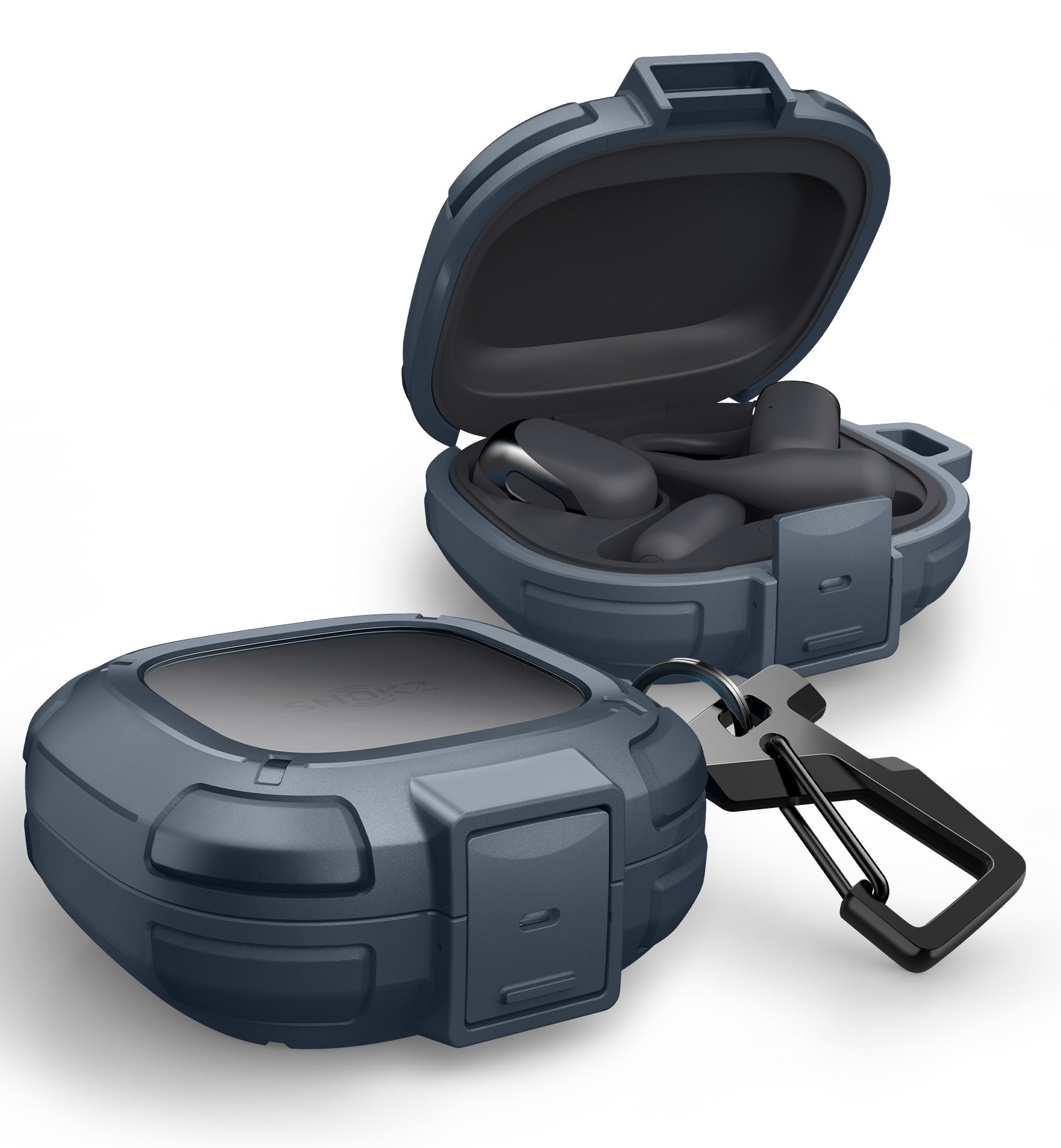 Dexnor Case for Shokz OpenFit 2nd Gen 2025 with Drop-Proof Lock Shockproof Rugged Bumper Protective Cover with Carabiner Keyring Cleaner Kit