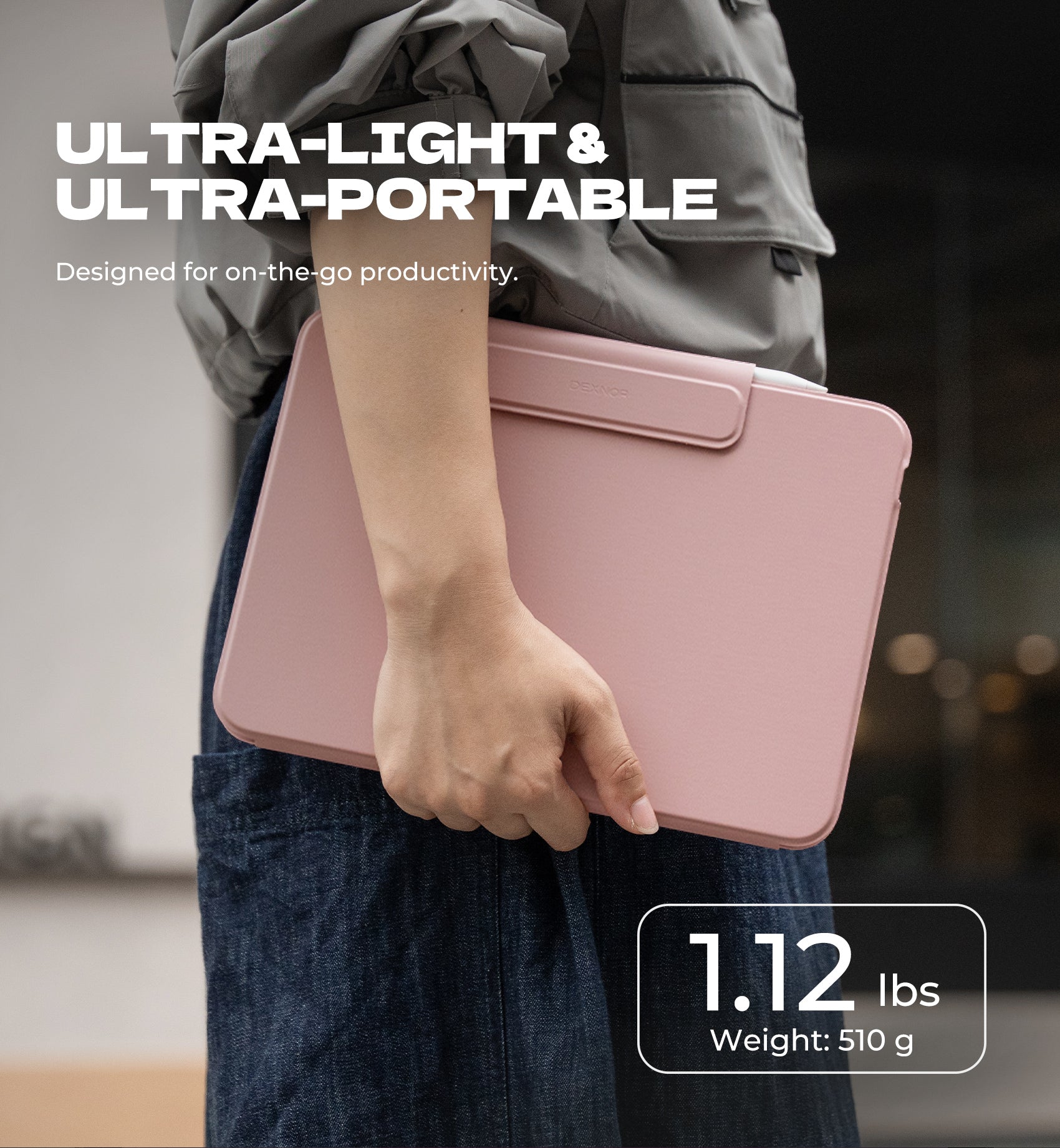 Dexnor Keyboard Case For iPad 10th Gen With Trackpad Pen Holder Slim Bluetooth Black 10.9 Inch