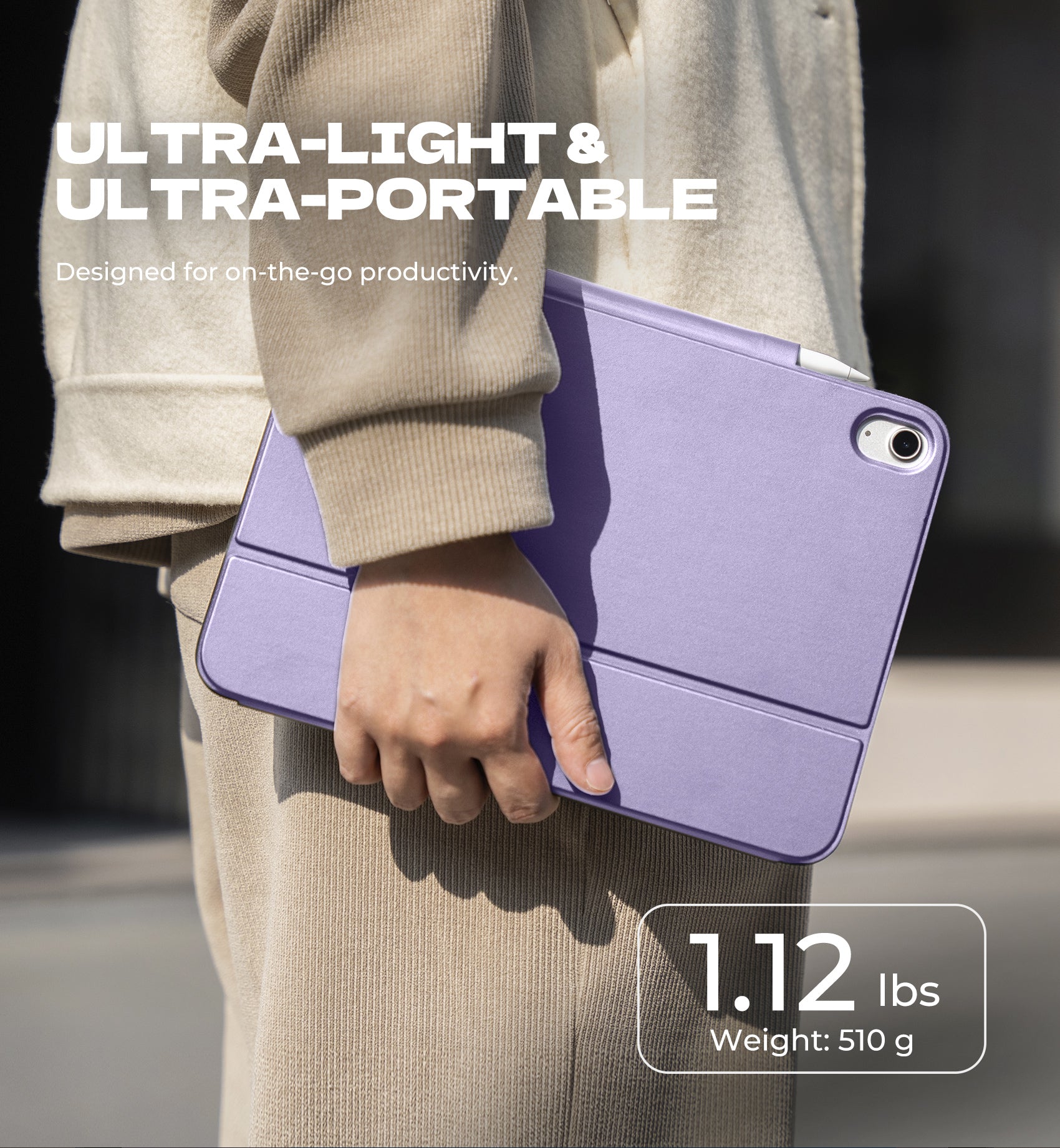 Dexnor Keyboard Case For iPad 10th Gen With Trackpad Pen Holder Slim Bluetooth Black 10.9 Inch