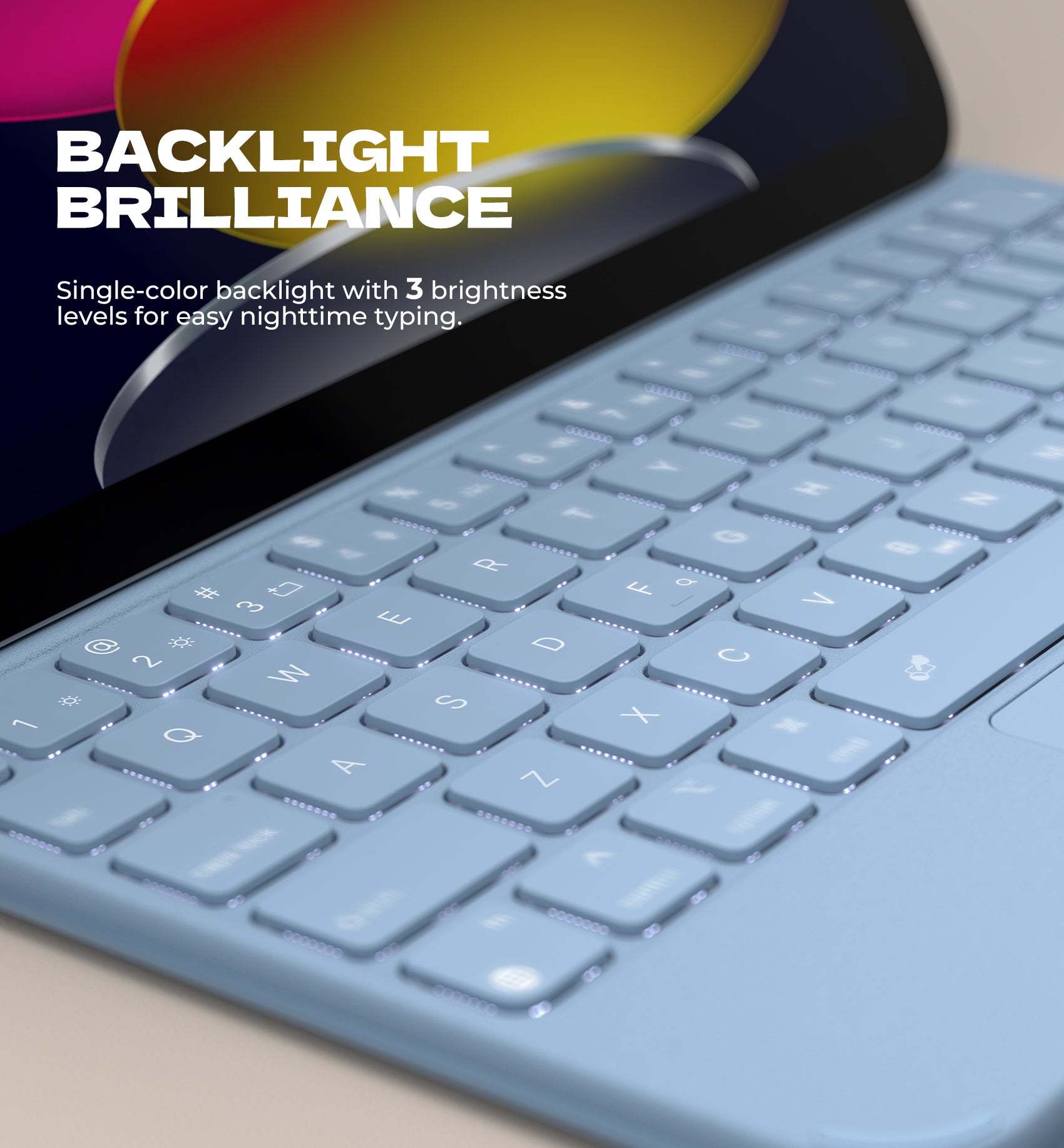Dexnor Keyboard Case for iPad 11th Gen with Trackpad Ultra-Light Magnetic Detachable Multi-Touch Backlit 10.9" Black