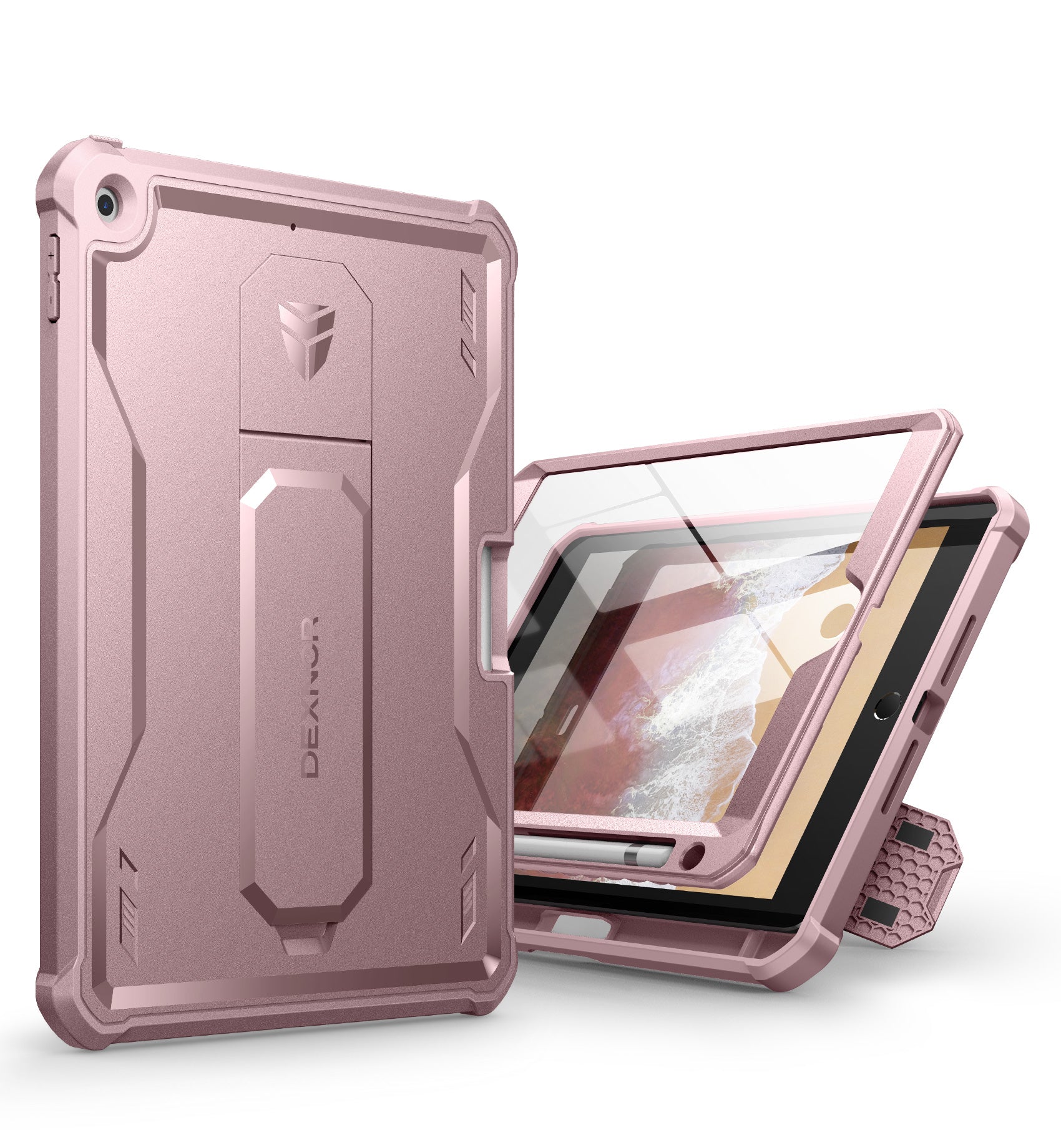 Dexnor for iPad 9.7 Inch 6th Generation 2018 Built in Screen Protector Kickstand with Pen Holder Heavy Duty Shockproof Full Body Protective Cover