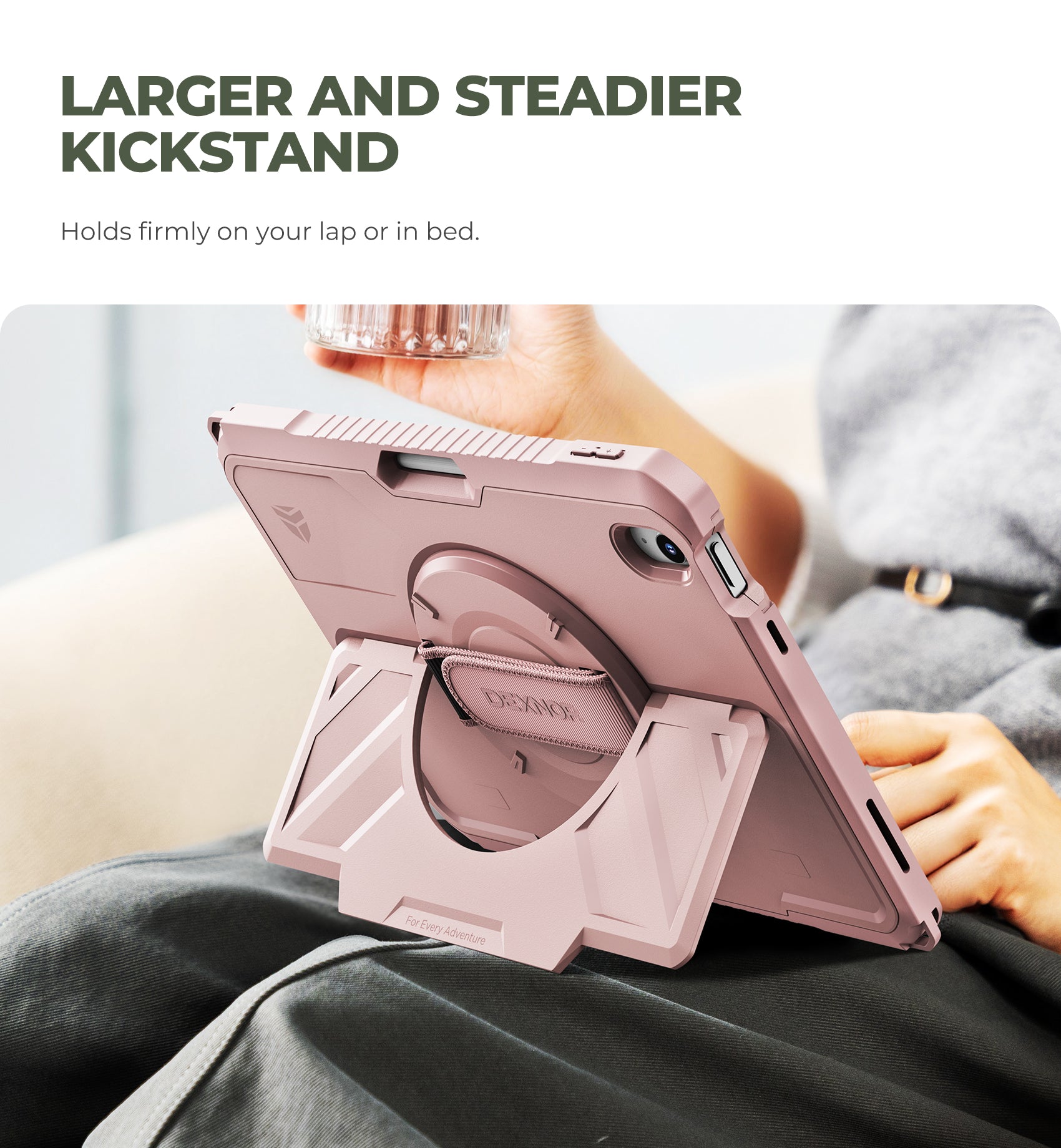 Dexnor Case for iPad A16 11th Generation 2025 11 inch Rugged Protective Case with 360° Rotating Hand Strap Stand Screen Protector Pencil Holder Shockproof Full-Body Cover
