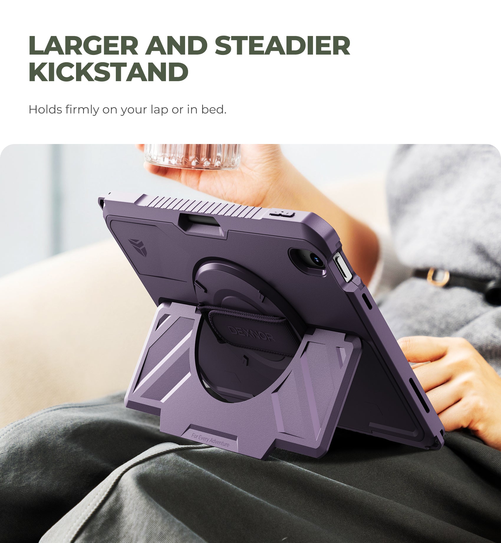 Dexnor Case for iPad A16 11th Generation 2025 11 inch Rugged Protective Case with 360° Rotating Hand Strap Stand Screen Protector Pencil Holder Shockproof Full-Body Cover