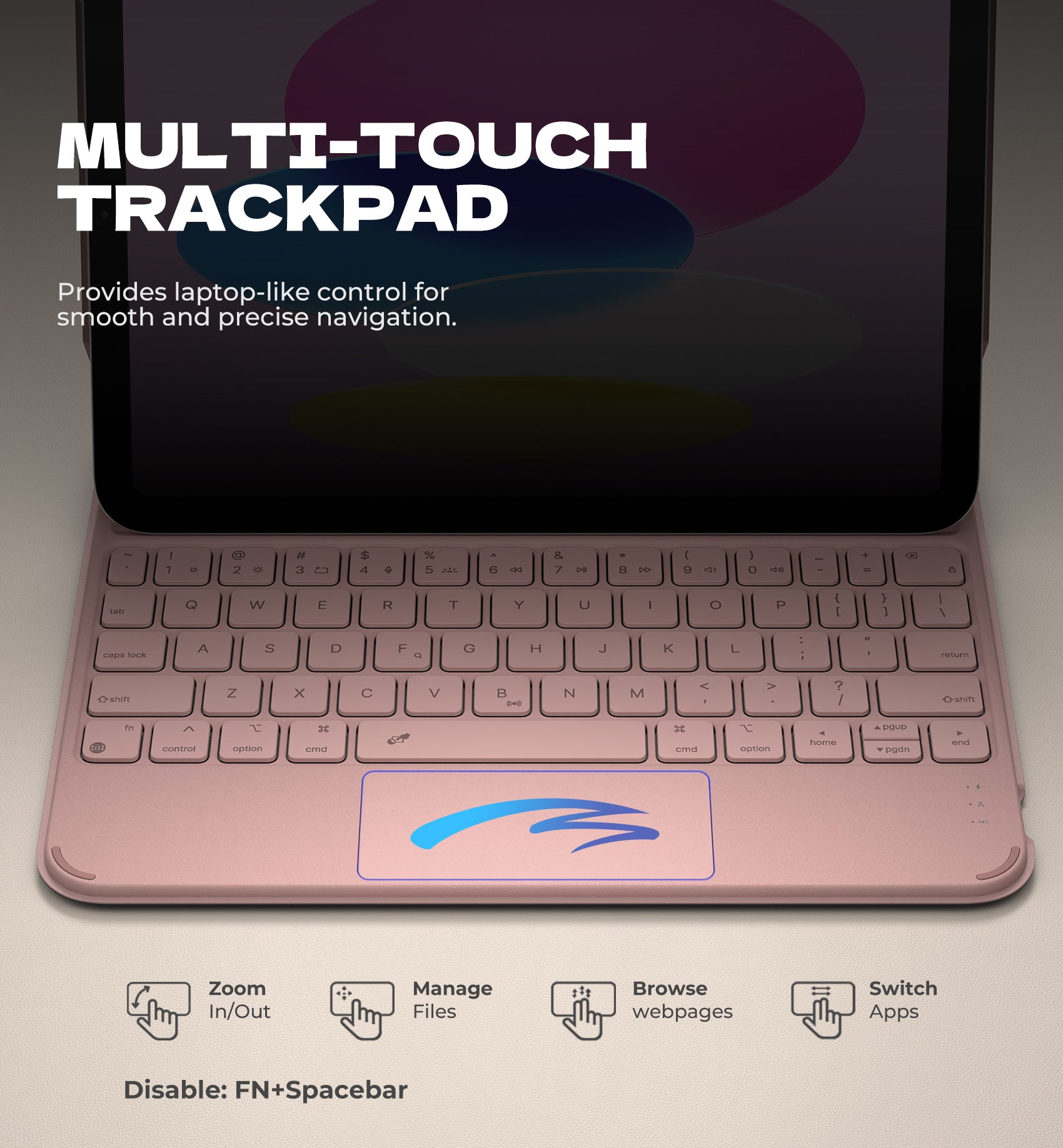 Dexnor Keyboard Case for iPad 11th Gen with Trackpad Ultra-Light Magnetic Detachable Multi-Touch Backlit 10.9" Black
