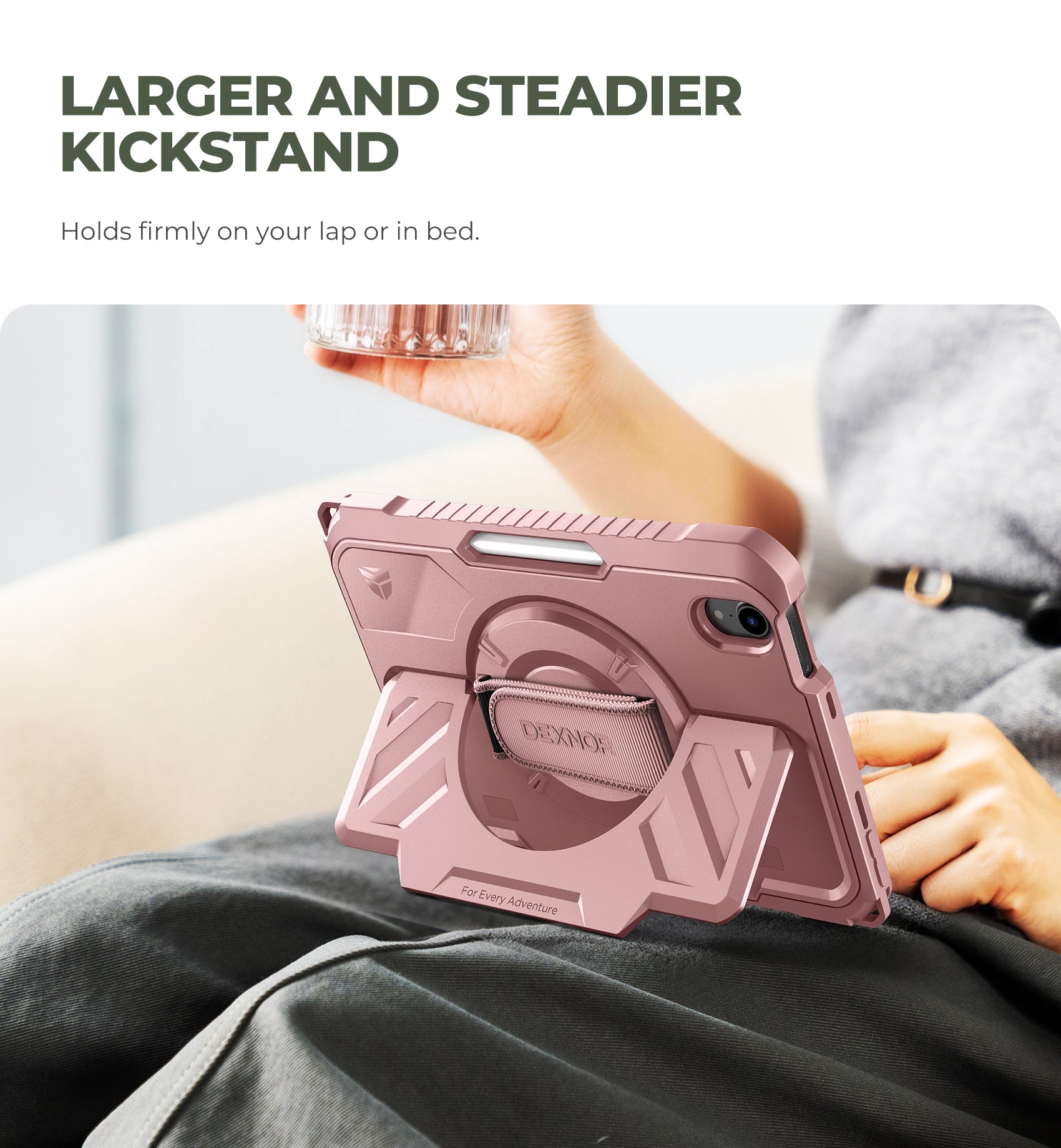 Dexnor Case for iPad mini 6th generation 2021 8.3 inch Rugged Protective with 360° Rotating Hand Strap Large Stand Screen Protector Pencil Holder Shockproof Full Body Cover
