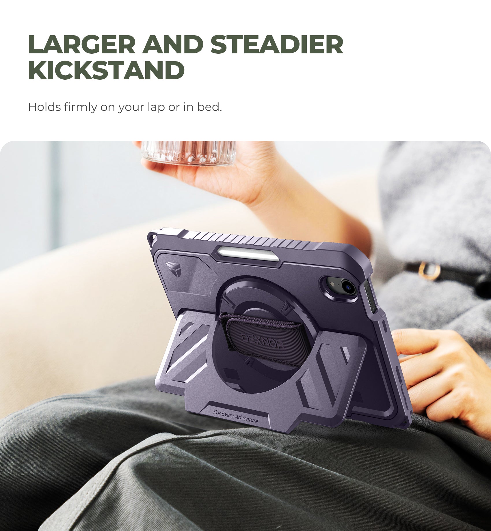 Dexnor Case for iPad mini 7th generation A17 Pro 2024 8.3 inch Rugged Protective with 360° Rotating Hand Strap Large Stand Screen Protector Pencil Holder Shockproof Full Body Cover