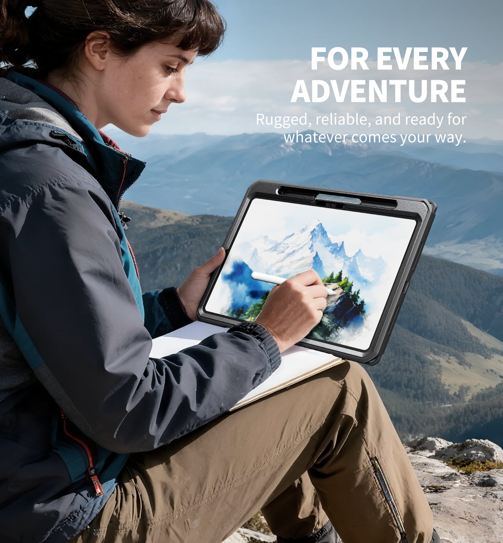 Dexnor Tablet Case for iPad Pro 11 inch M5 2025/M4 2024, Rugged with 360° Rotating Hand Strap Screen Protector Pencil Holder Shockproof Full-Body Cover