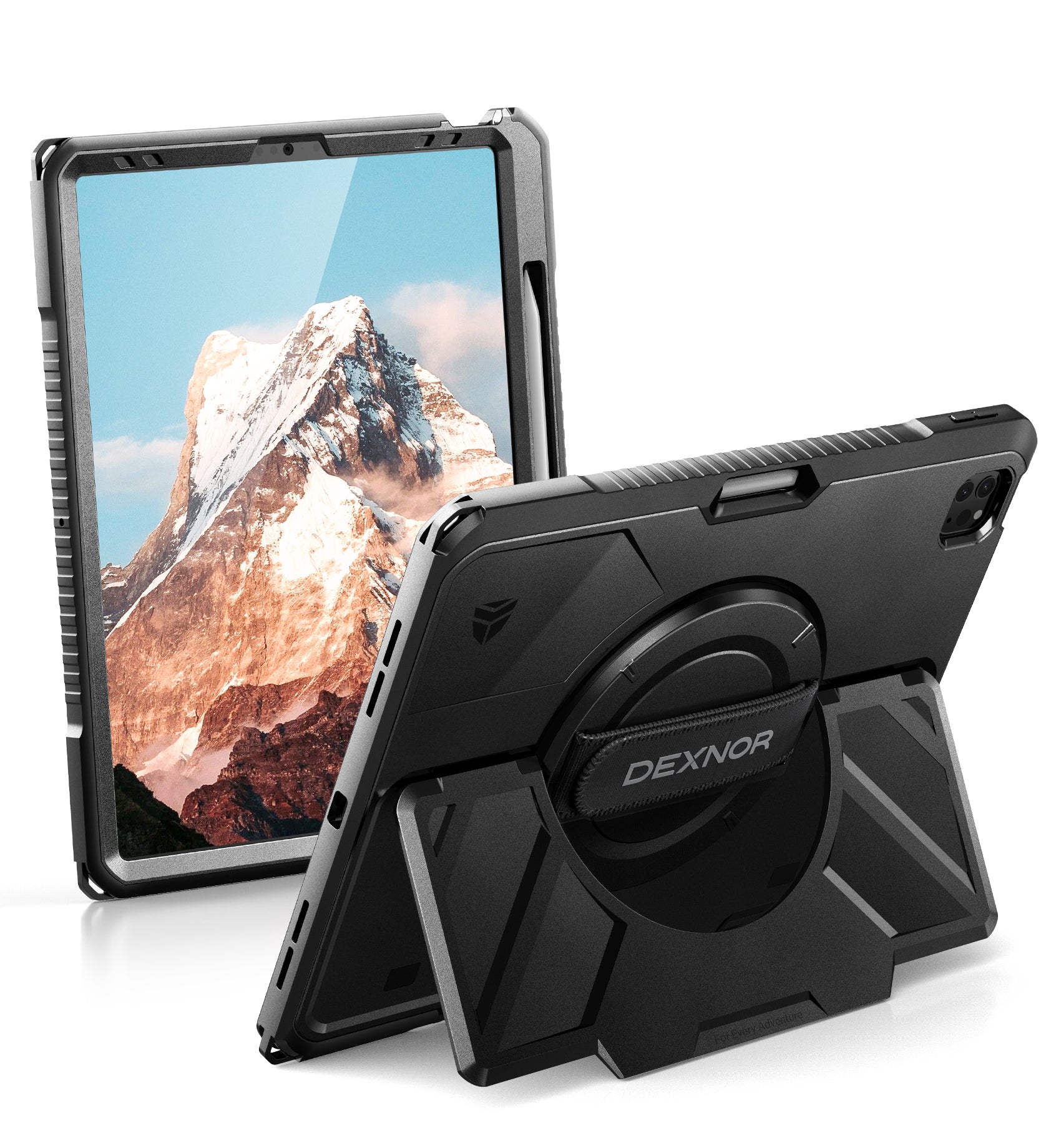 Dexnor Case for iPad Pro 12.9 inch 3rd Gen 2018 Rugged Protective with 360° Rotating Hand Strap Stand Screen Protector Pencil Holder Shockproof Cover