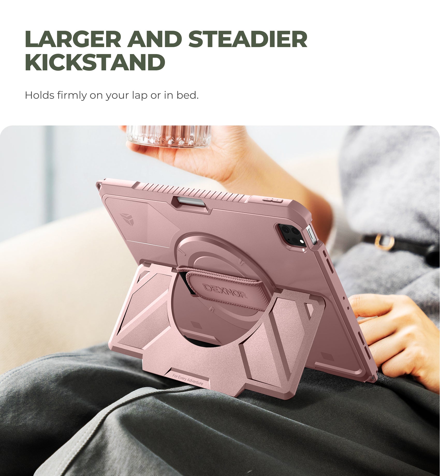 Dexnor Case for iPad Pro 12.9 inch 4th Gen 2020 Rugged Protective with 360° Rotating Hand Strap Stand Screen Protector Pencil Holder Shockproof Cover