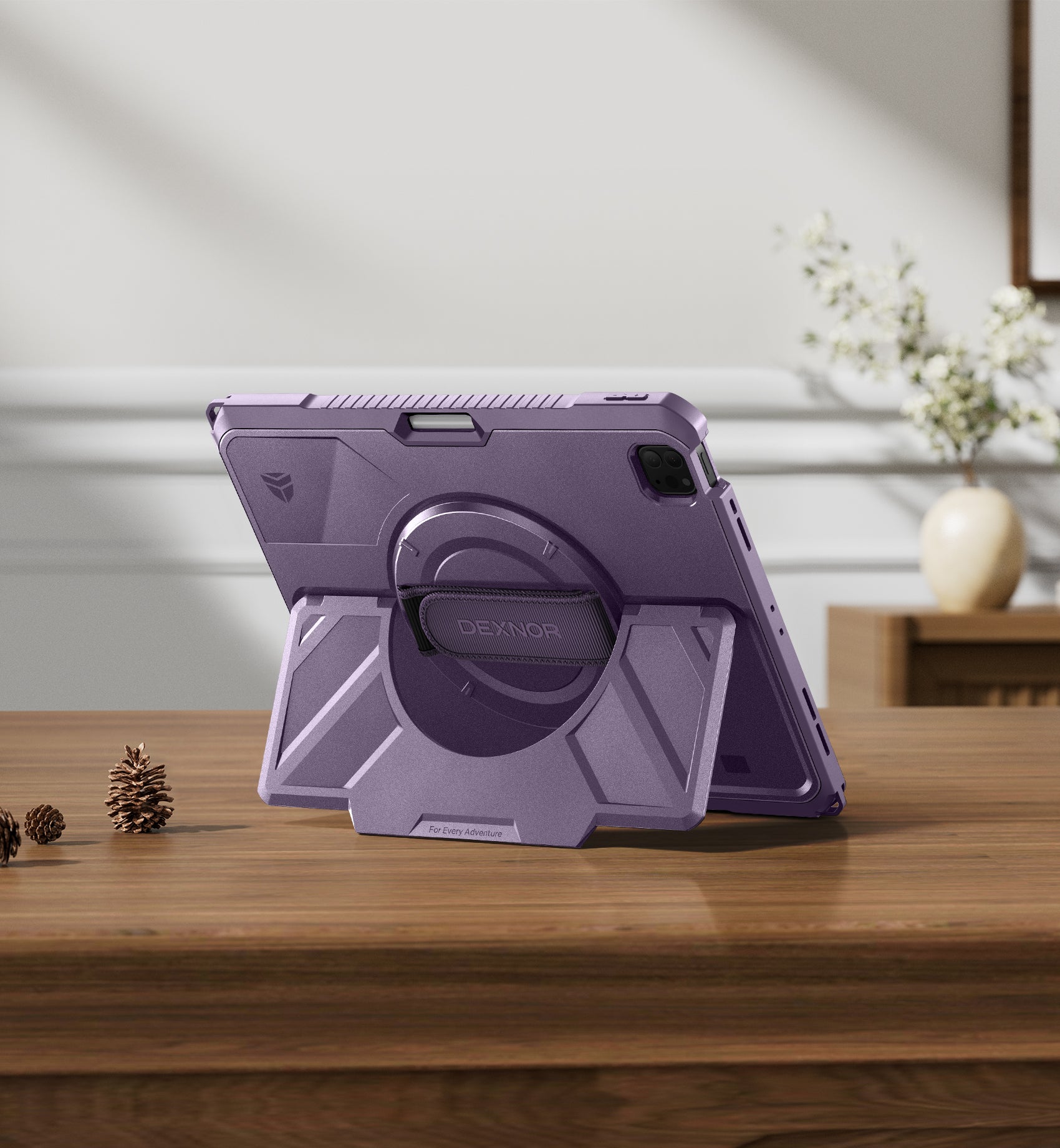 Dexnor Case for iPad Pro 12.9 inch 3rd Gen 2018 Rugged Protective with 360° Rotating Hand Strap Stand Screen Protector Pencil Holder Shockproof Cover