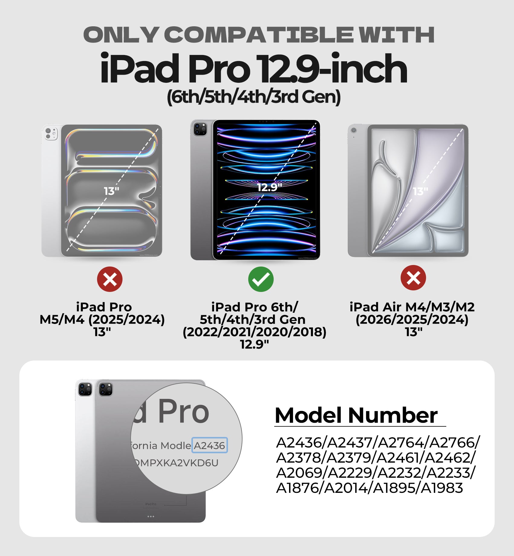 Dexnor Case for iPad Pro 12.9 inch 5th Gen 2021 Rugged Protective with 360° Rotating Hand Strap Stand Screen Protector Pencil Holder Shockproof Cover