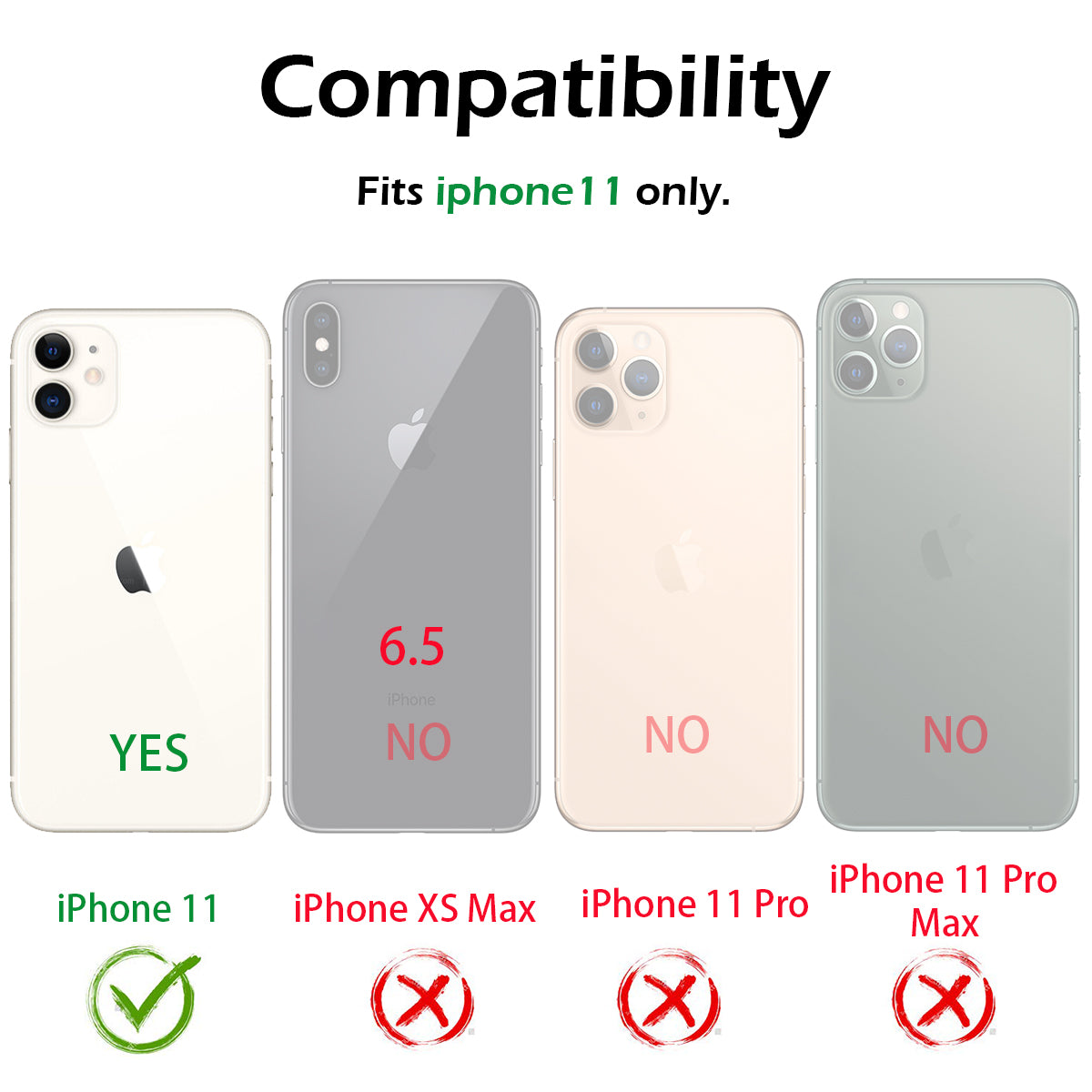 Dexnor Case for iPhone 11 with Screen Protector Clear Rugged 360 Full Body Protective Shockproof Hard Back Defender Dual Layer Heavy Duty Bumper Cover