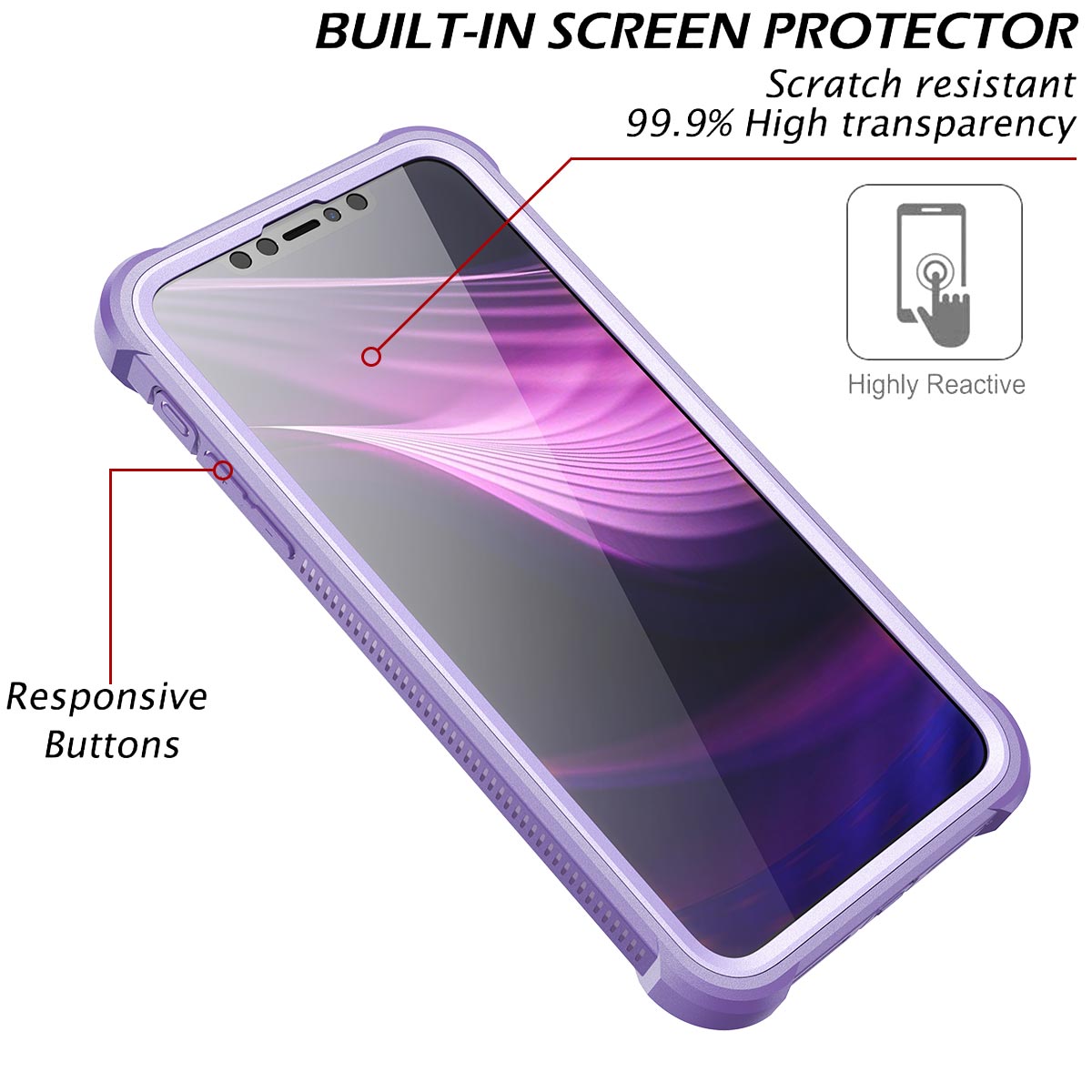 Dexnor for Case iPhone 11 Pro with Screen Protector Clear Rugged Full Body Protective Shockproof Hard Back Defender Dual Layer Heavy Duty Bumper Cover
