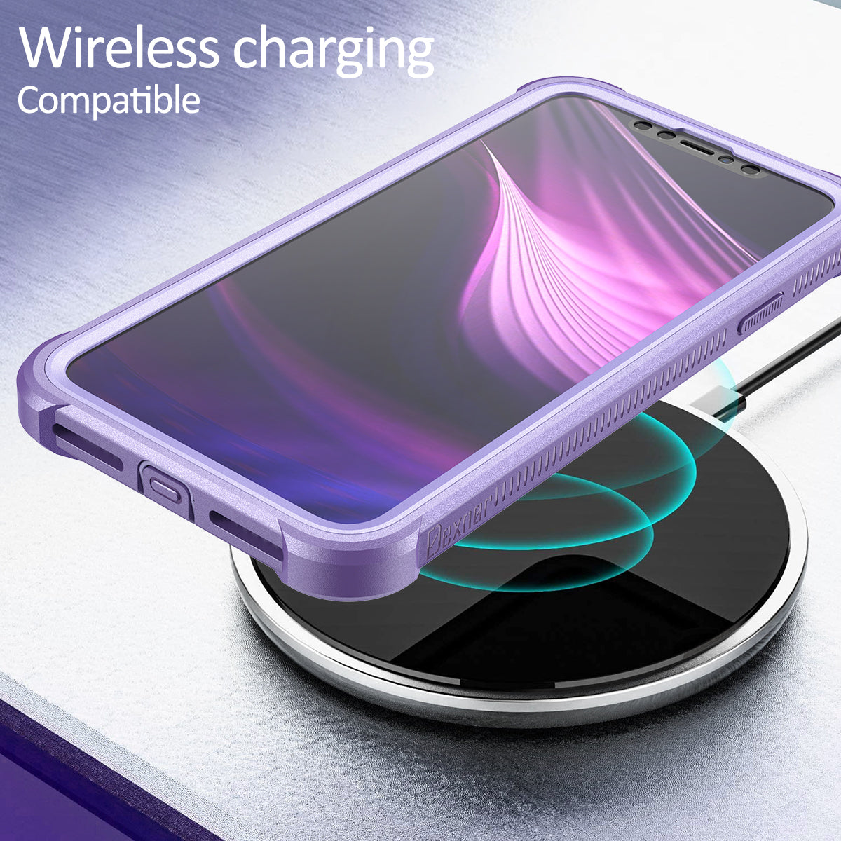 Dexnor for Case iPhone 11 Pro with Screen Protector Clear Rugged Full Body Protective Shockproof Hard Back Defender Dual Layer Heavy Duty Bumper Cover