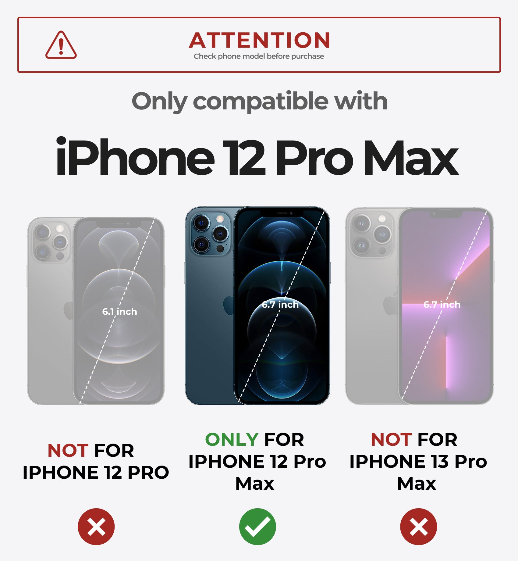 Dexnor Case for iPhone 12 Pro Max with Camera Cover Compatible