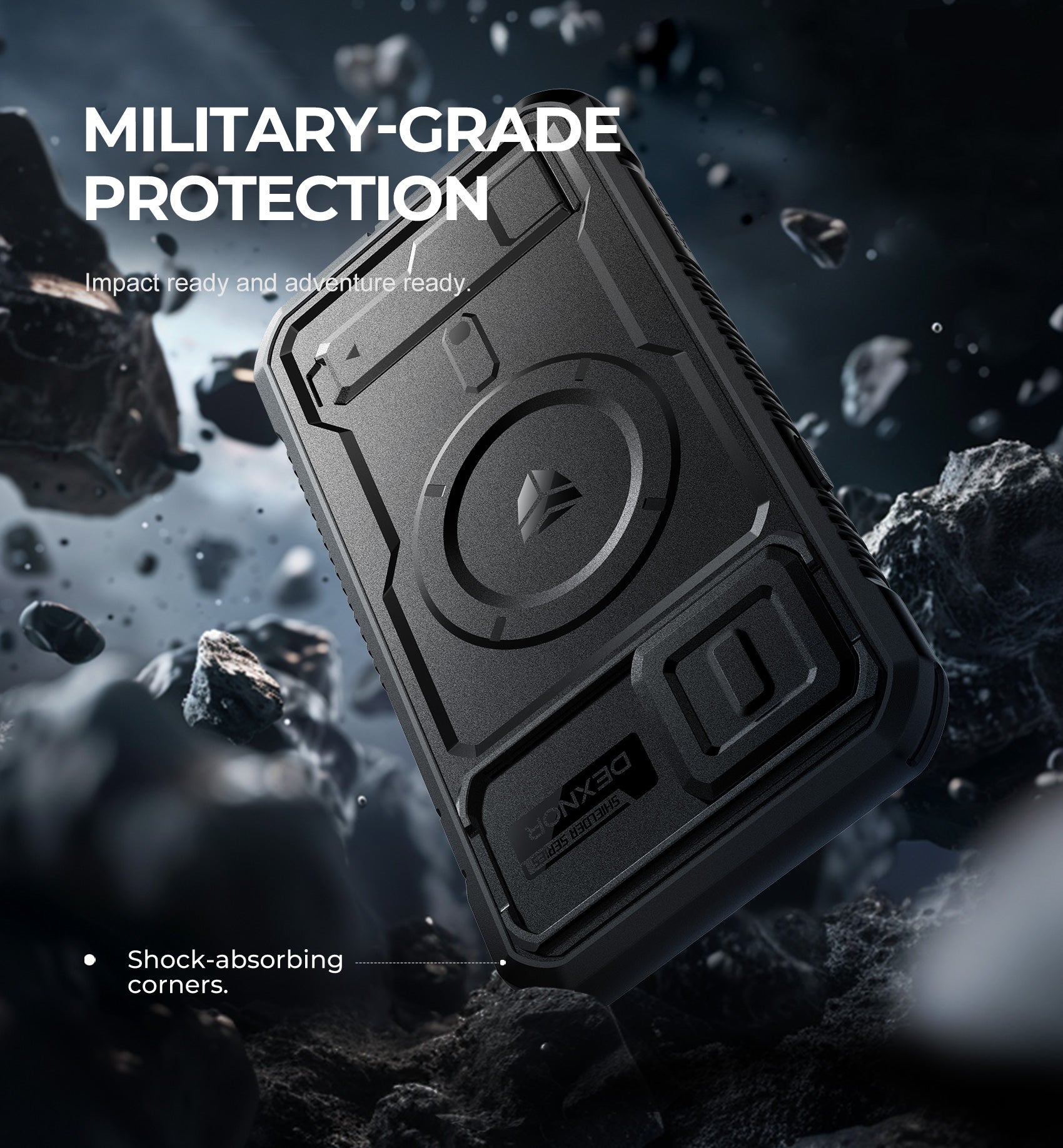 Dexnor Case for iPhone 12 Pro Max with Camera Cover Compatible with MagSafe Built-in Screen Protector Heavy-Duty Shockproof Full-Body Rugged Protective Magnetic Cover with Kickstand