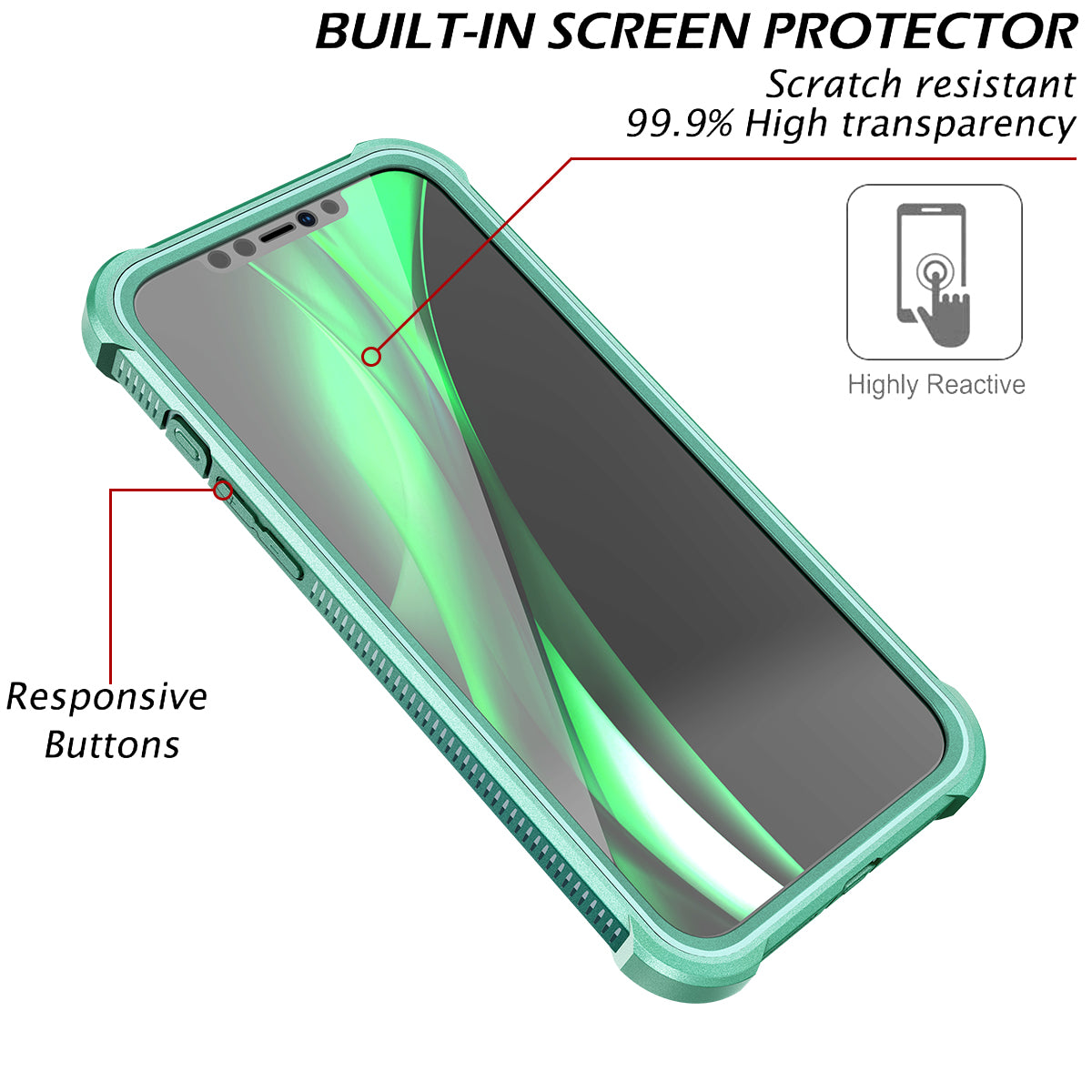 Dexnor Case for iPhone 12 Pro Max with Screen Protector Clear Military Rugged 360 Full Body Protective Shockproof Hard Defender Heavy Duty Cover Bumper