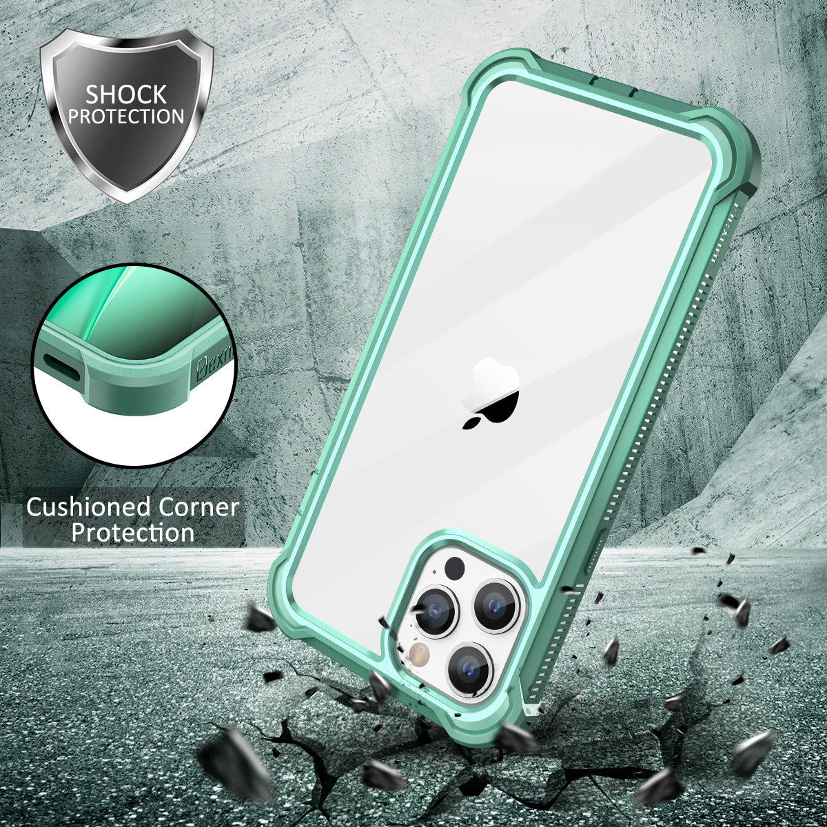 Dexnor Case for iPhone 12 Pro Max with Screen Protector Clear Military Rugged 360 Full Body Protective Shockproof Hard Defender Heavy Duty Cover Bumper