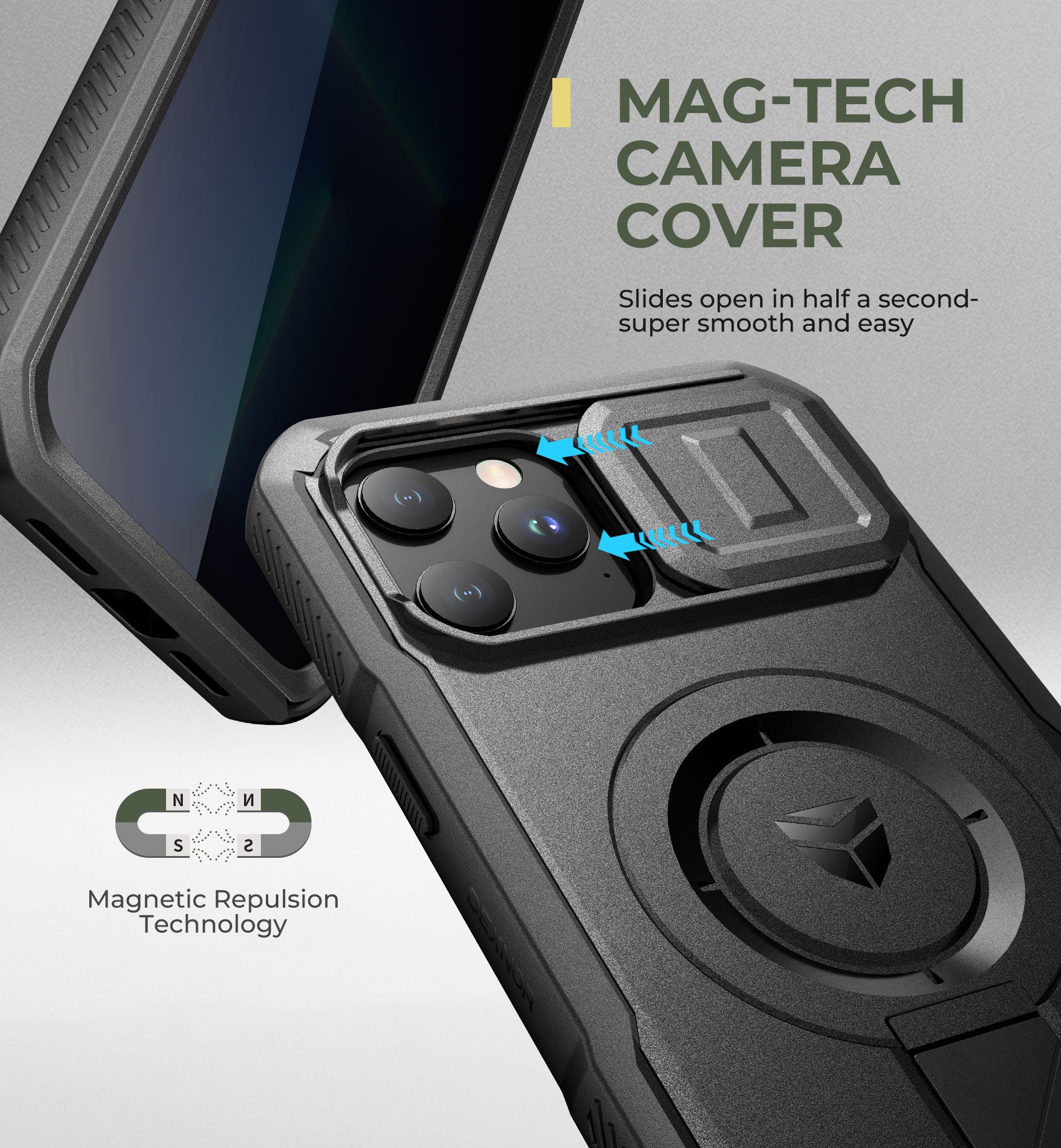 Dexnor Case for iPhone 12 Pro Max with Slide Camera Cover Adjustable Kickstand Privacy Screen Protector Compatible with MagSafe 6.7 Inch
