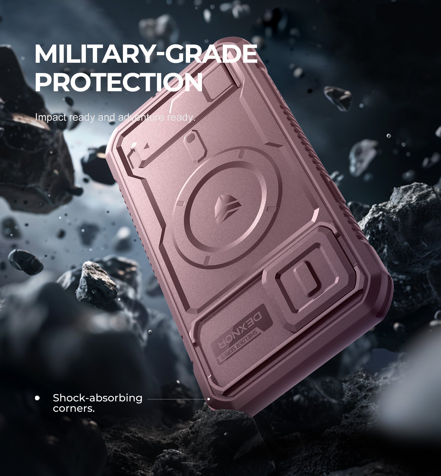 Dexnor Case for iPhone 13 Pro Max with Camera Cover Compatible with MagSafe Built-in Screen Protector Heavy-Duty Shockproof Full-Body Rugged Protective Magnetic Cover with Kickstand